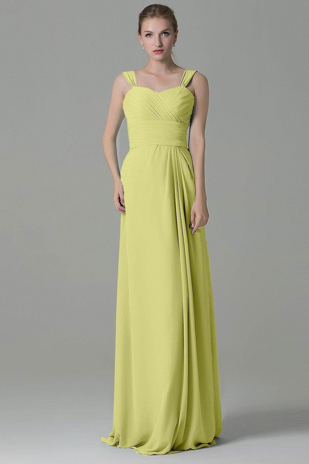 Sheath Floor Length Chiffon Bridesmaid Dress COZF1500D - COCOMELODY