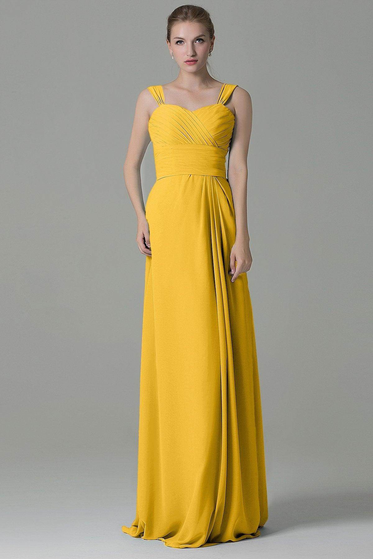 Sheath Floor Length Chiffon Bridesmaid Dress COZF1500D - COCOMELODY