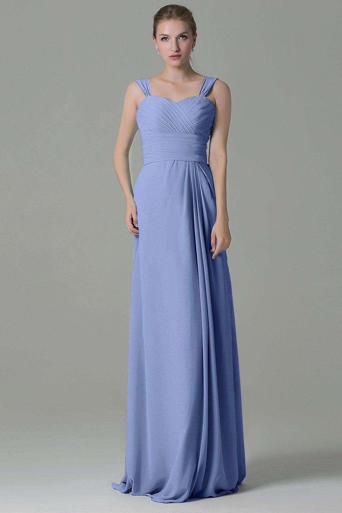Sheath Floor Length Chiffon Bridesmaid Dress COZF1500D - COCOMELODY