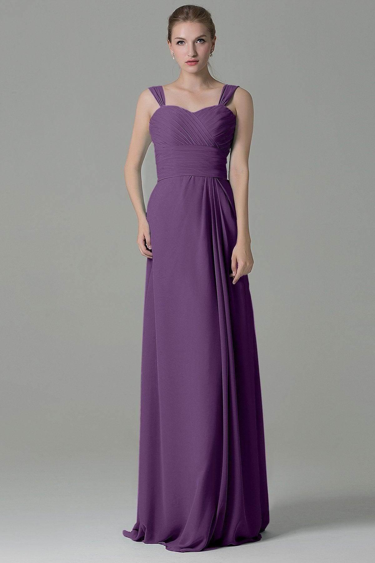 Sheath Floor Length Chiffon Bridesmaid Dress COZF1500D - COCOMELODY