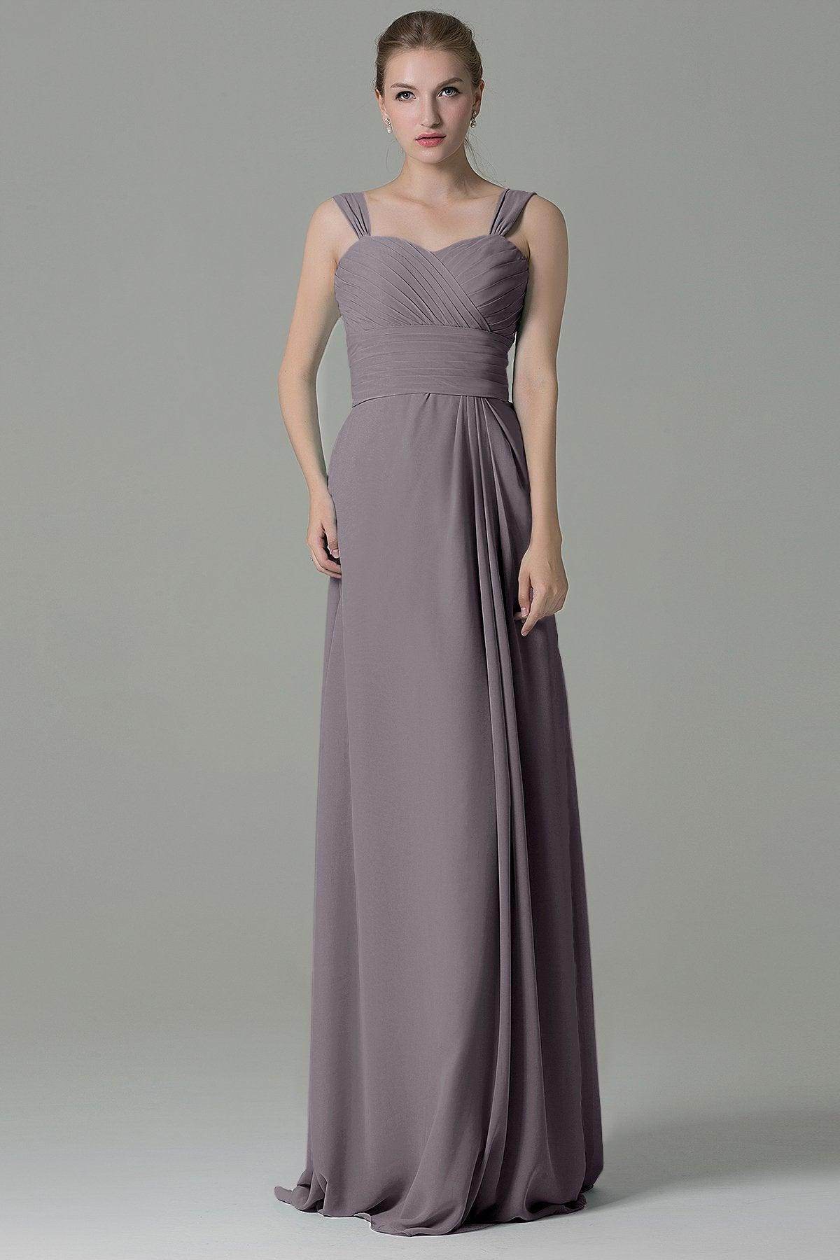 Sheath Floor Length Chiffon Bridesmaid Dress COZF1500D - COCOMELODY