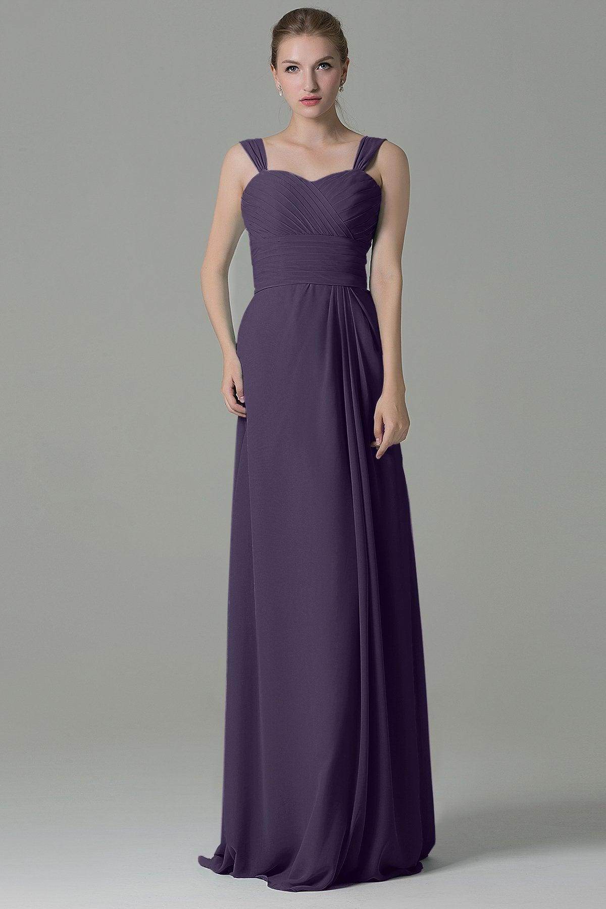 Sheath Floor Length Chiffon Bridesmaid Dress COZF1500D - COCOMELODY