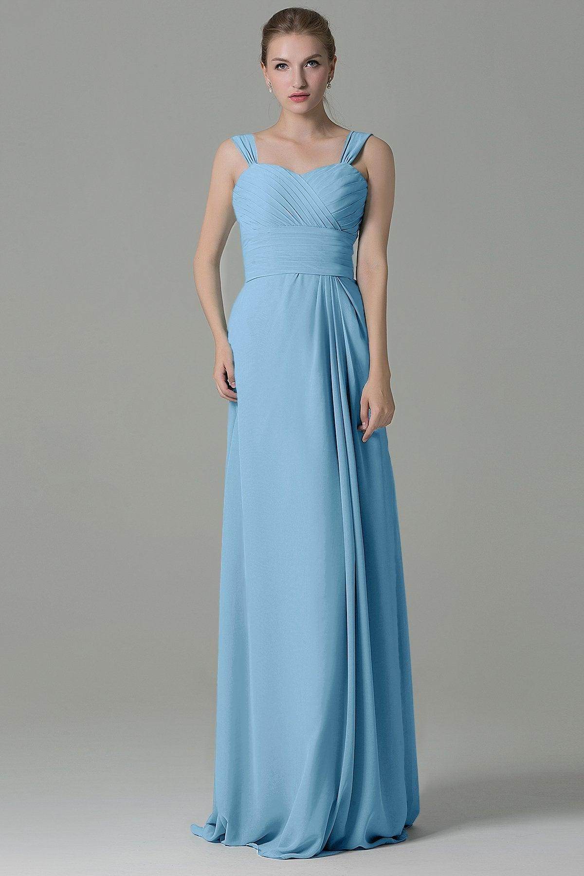 Sheath Floor Length Chiffon Bridesmaid Dress COZF1500D - COCOMELODY