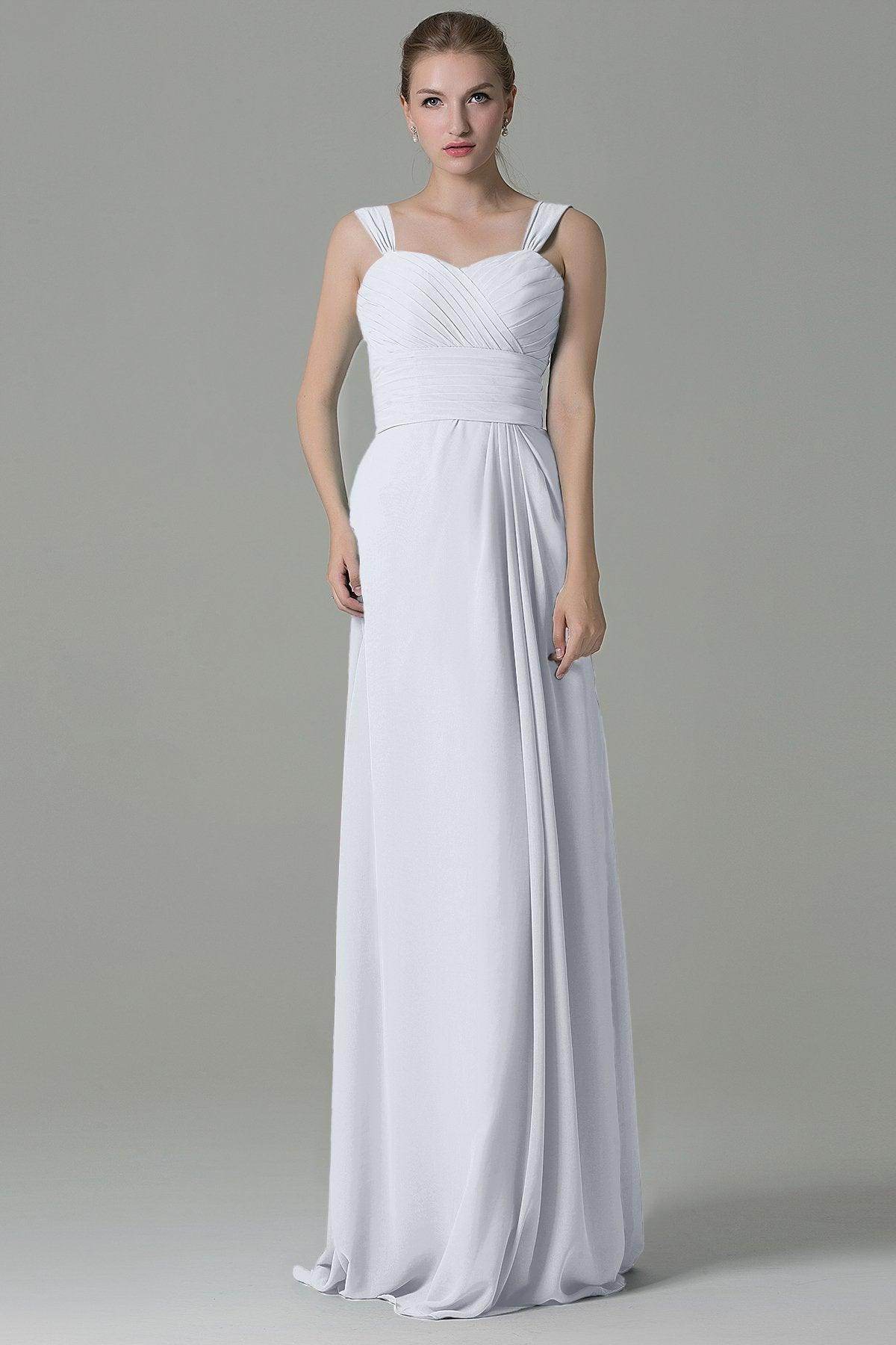 Sheath Floor Length Chiffon Bridesmaid Dress COZF1500D - COCOMELODY