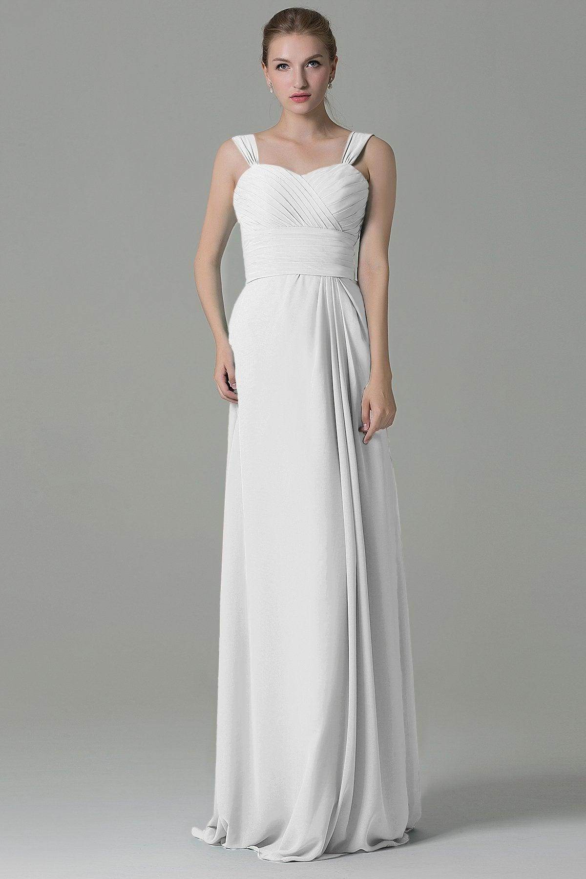 Sheath Floor Length Chiffon Bridesmaid Dress COZF1500D - COCOMELODY