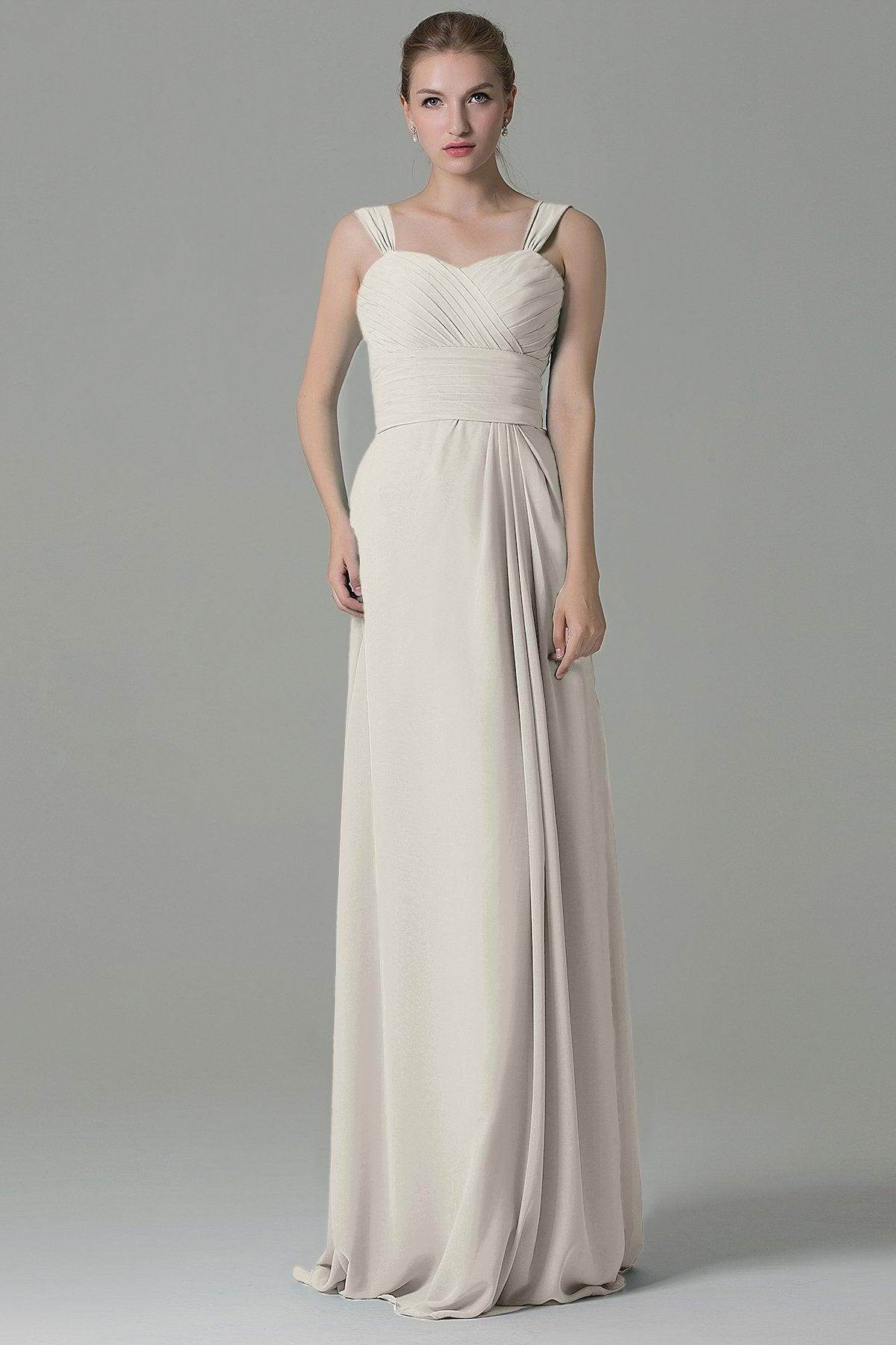 Sheath Floor Length Chiffon Bridesmaid Dress COZF1500D - COCOMELODY