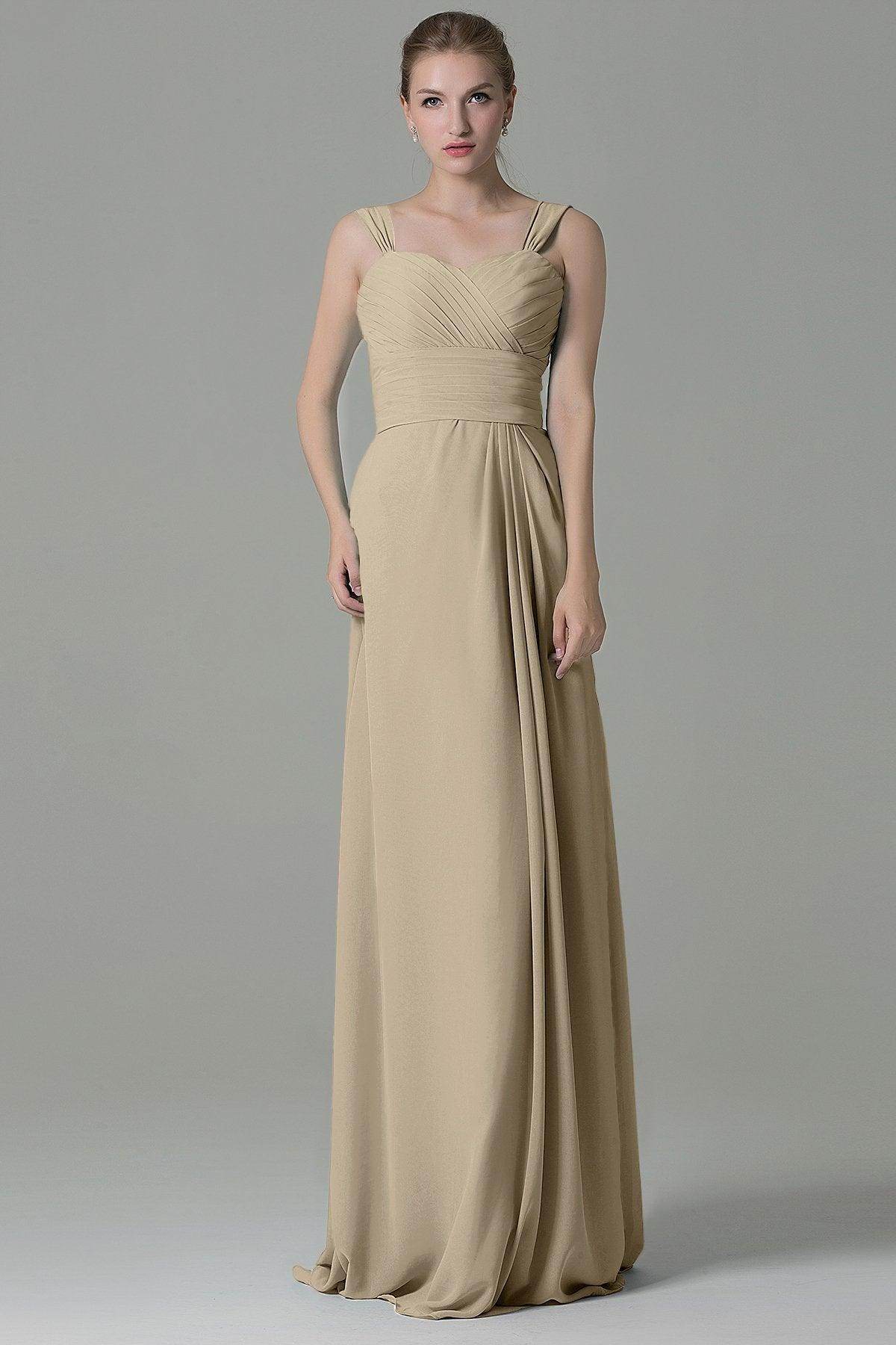 Sheath Floor Length Chiffon Bridesmaid Dress COZF1500D - COCOMELODY
