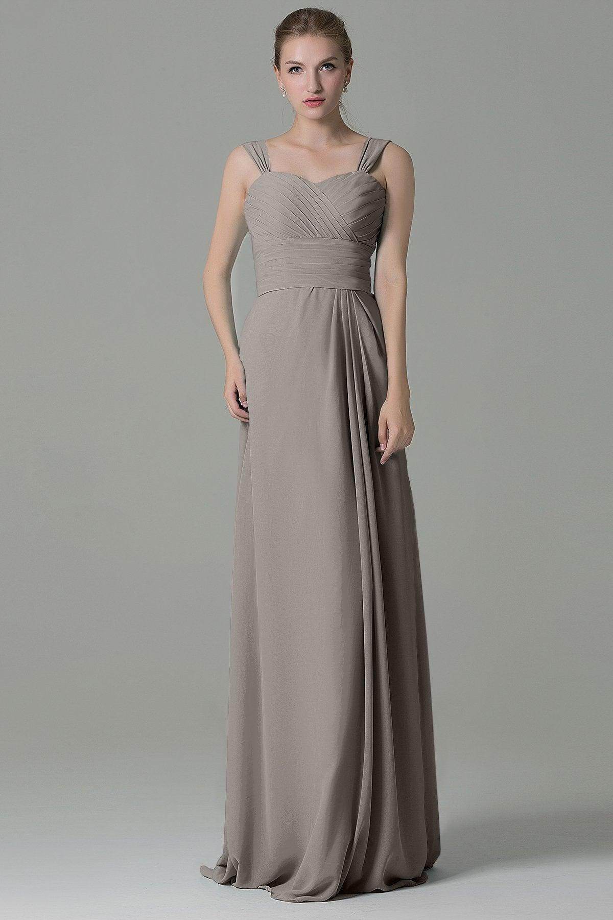 Sheath Floor Length Chiffon Bridesmaid Dress COZF1500D - COCOMELODY