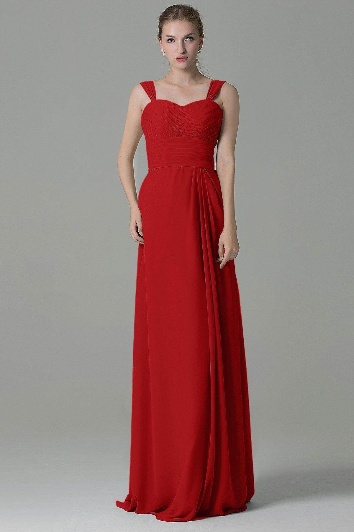 Sheath Floor Length Chiffon Bridesmaid Dress COZF1500D - COCOMELODY