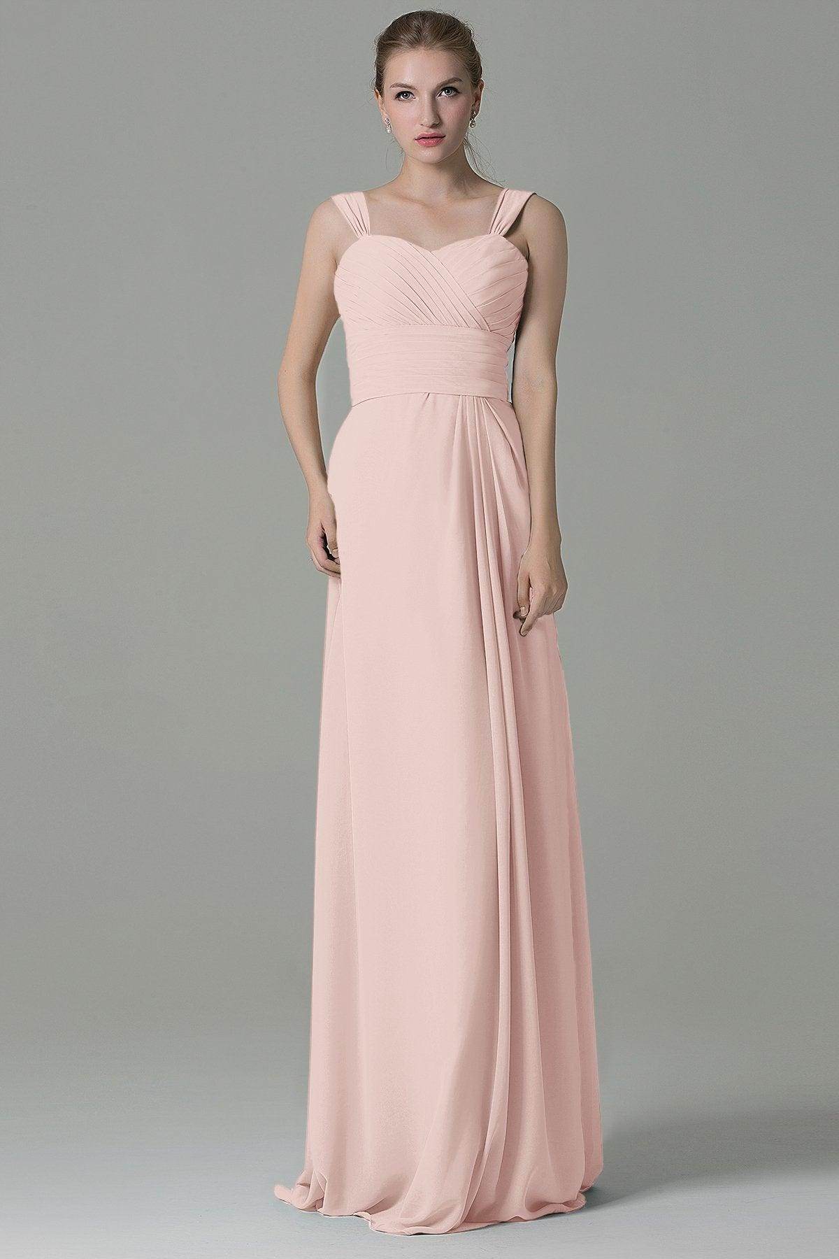 Sheath Floor Length Chiffon Bridesmaid Dress COZF1500D - COCOMELODY