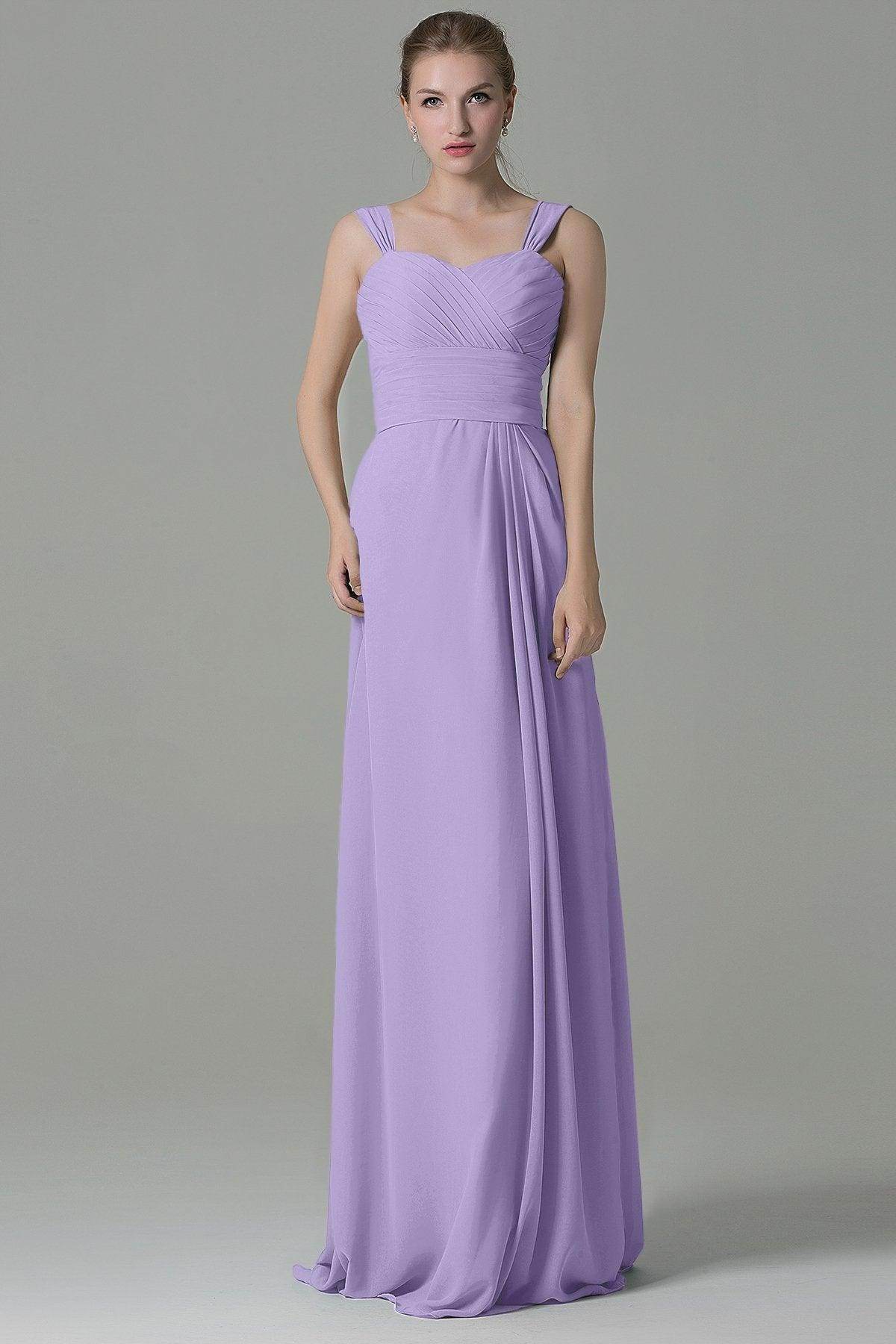 Sheath Floor Length Chiffon Bridesmaid Dress COZF1500D - COCOMELODY