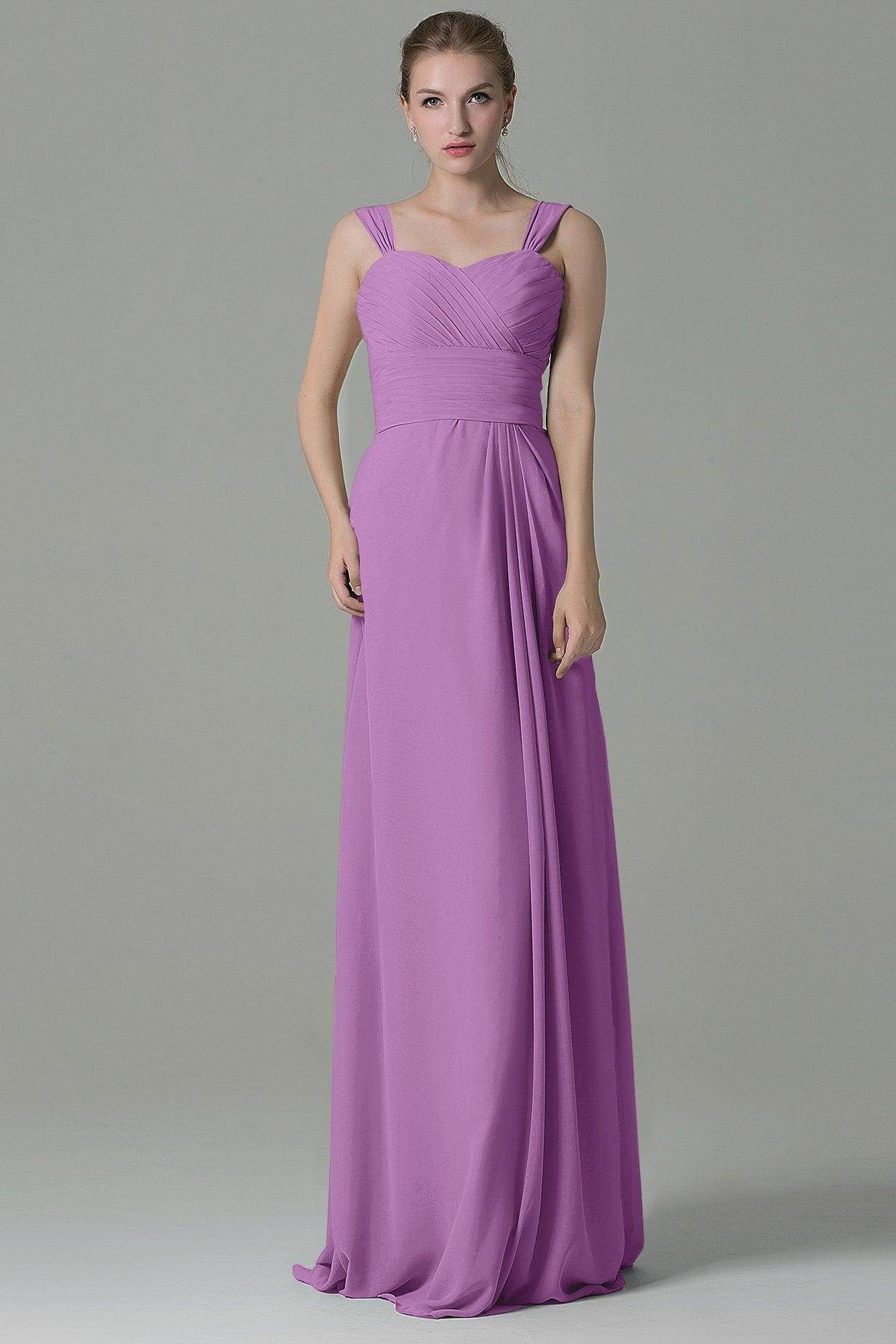 Sheath Floor Length Chiffon Bridesmaid Dress COZF1500D - COCOMELODY