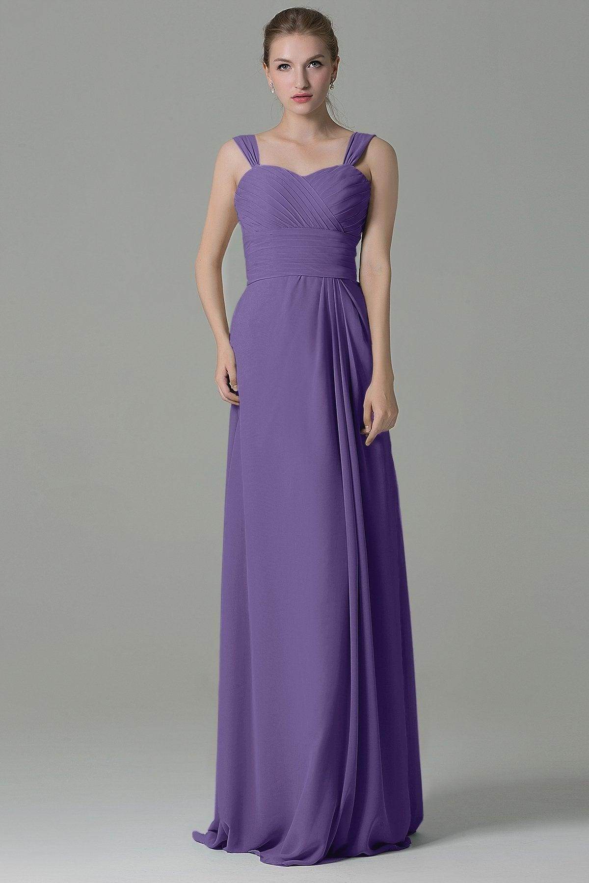 Sheath Floor Length Chiffon Bridesmaid Dress COZF1500D - COCOMELODY
