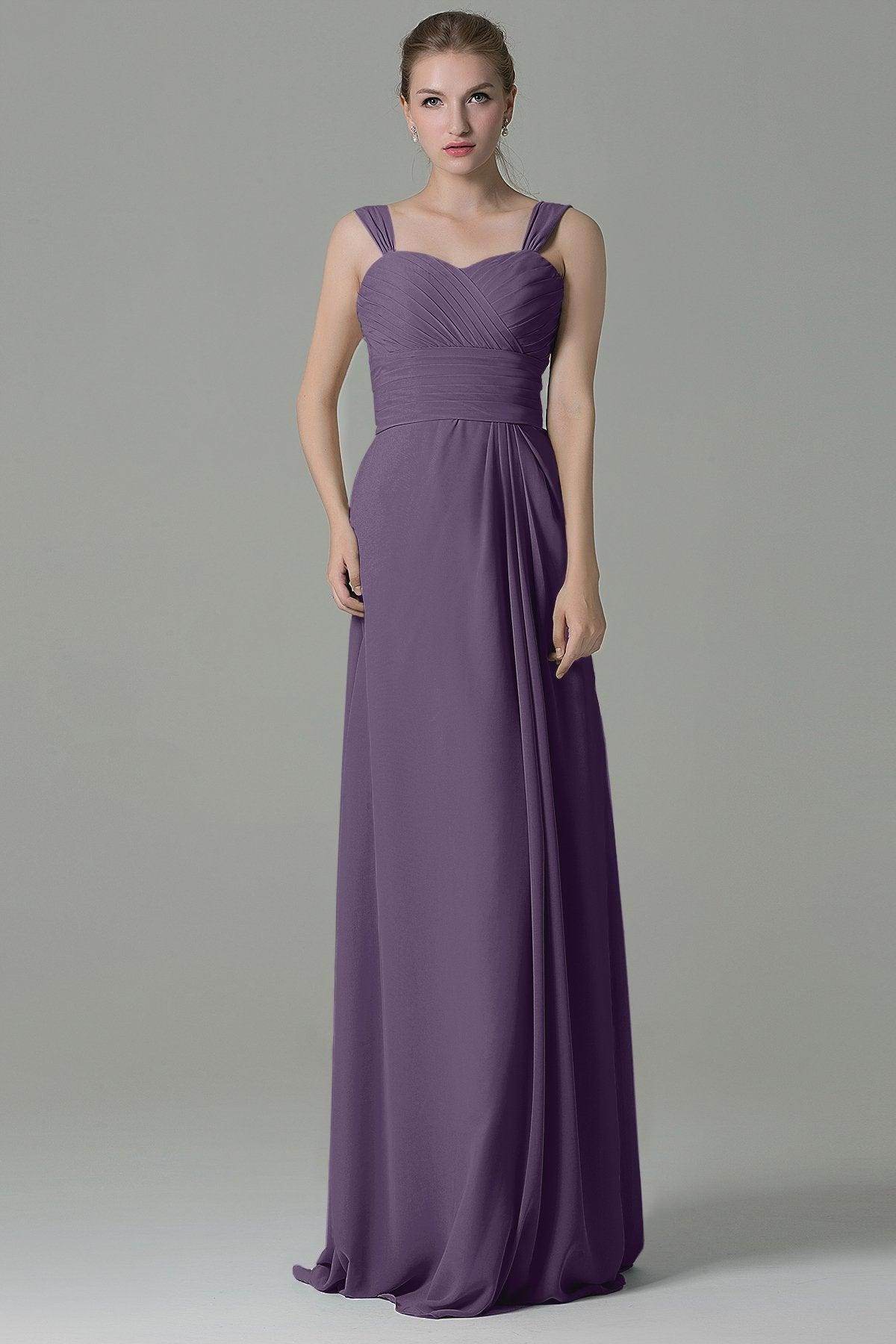 Sheath Floor Length Chiffon Bridesmaid Dress COZF1500D - COCOMELODY