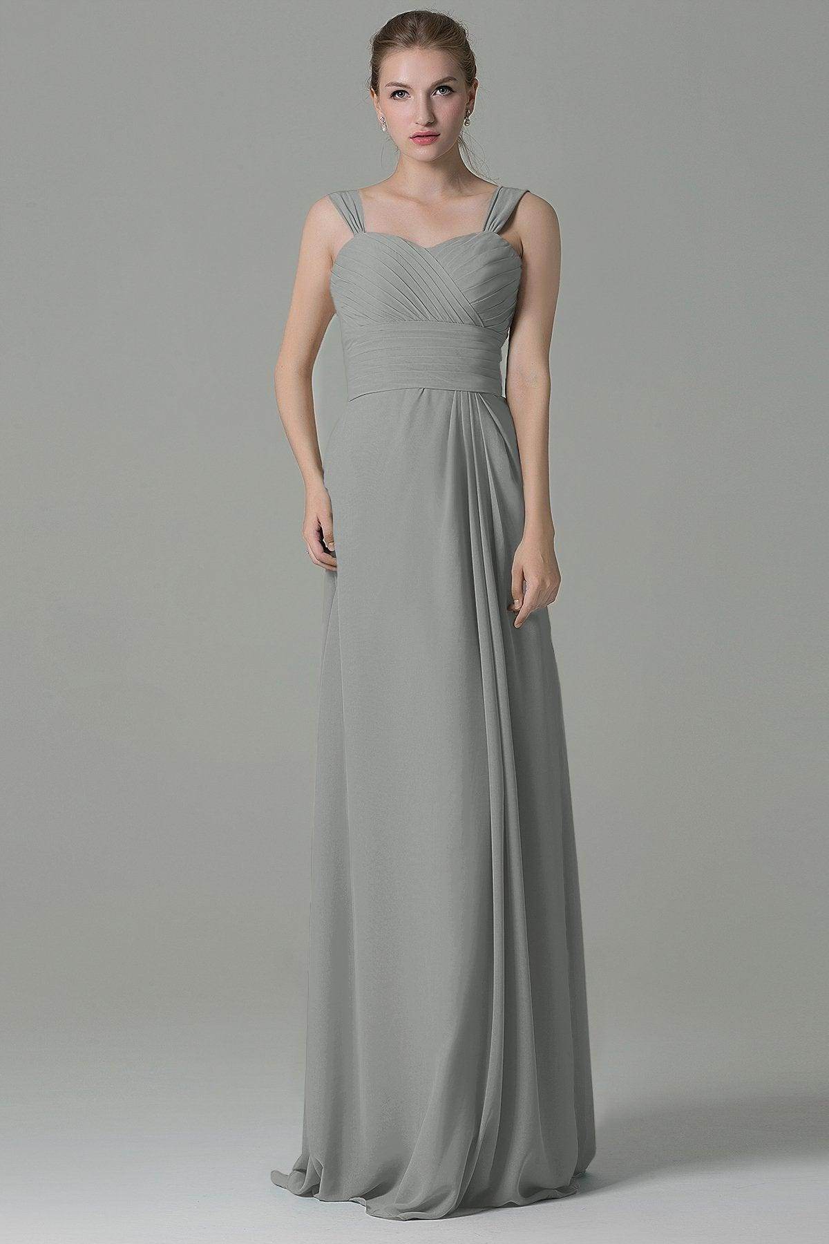 Sheath Floor Length Chiffon Bridesmaid Dress COZF1500D - COCOMELODY