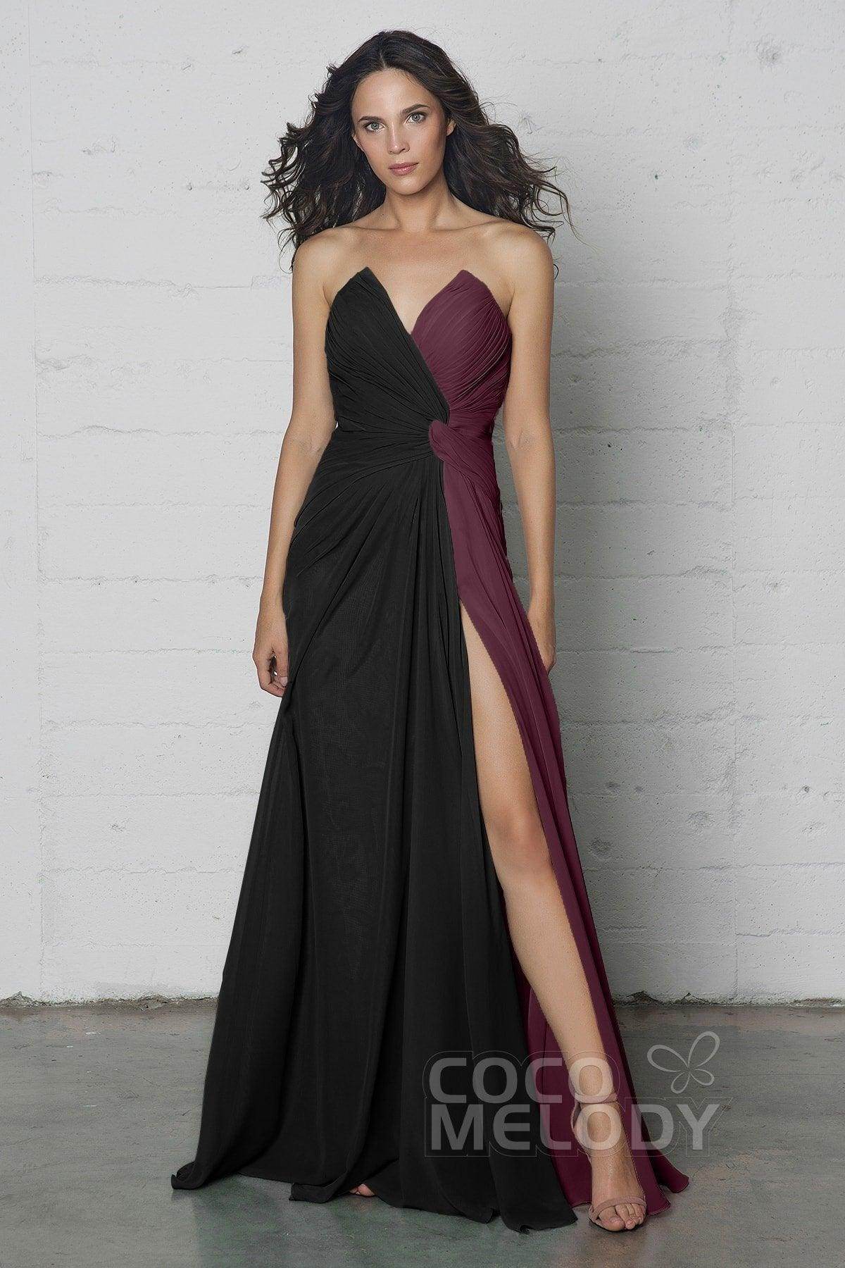 Sheath-Column Floor Length Chiffon Dress COZF17003 - COCOMELODY