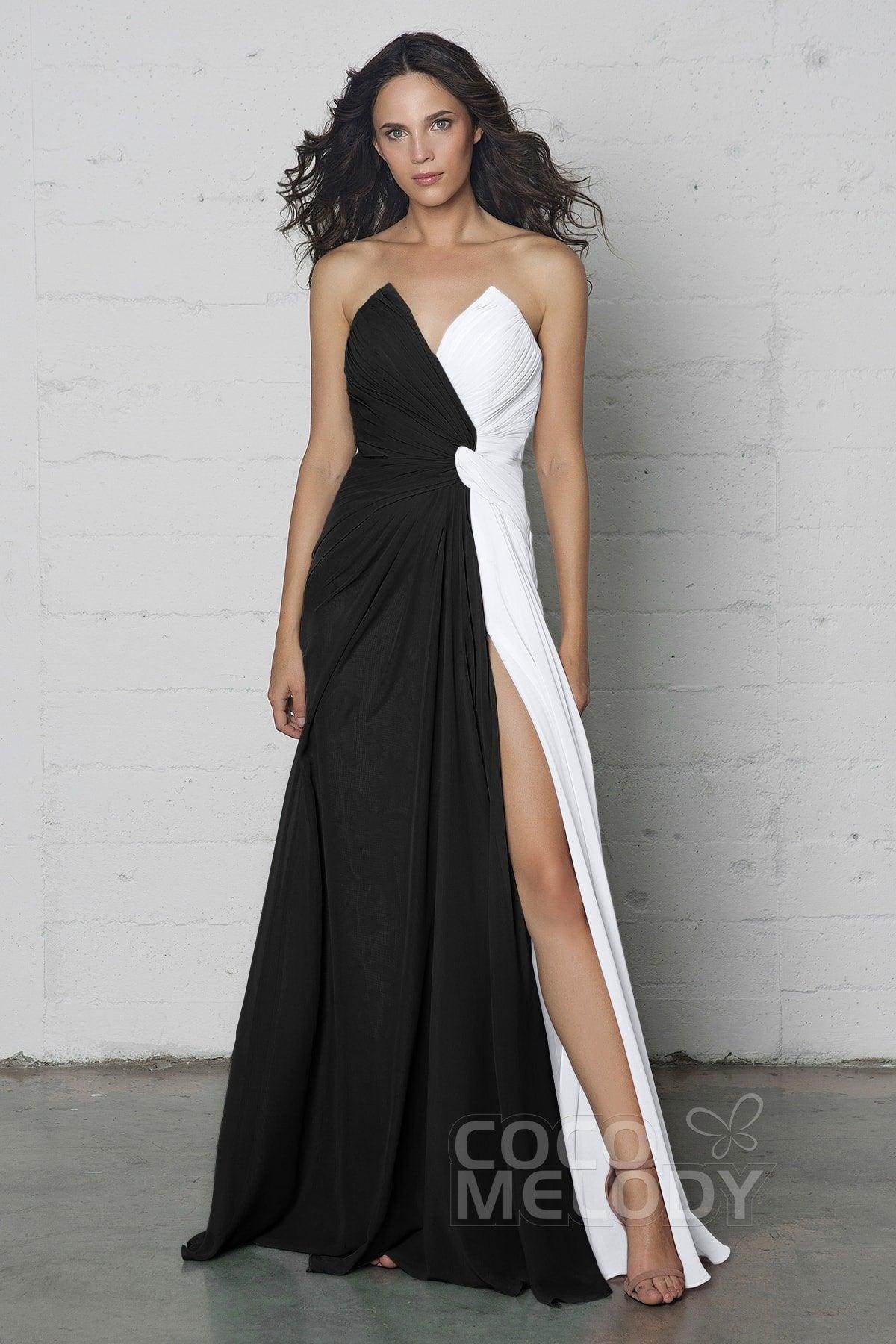Sheath-Column Floor Length Chiffon Dress COZF17003 - COCOMELODY