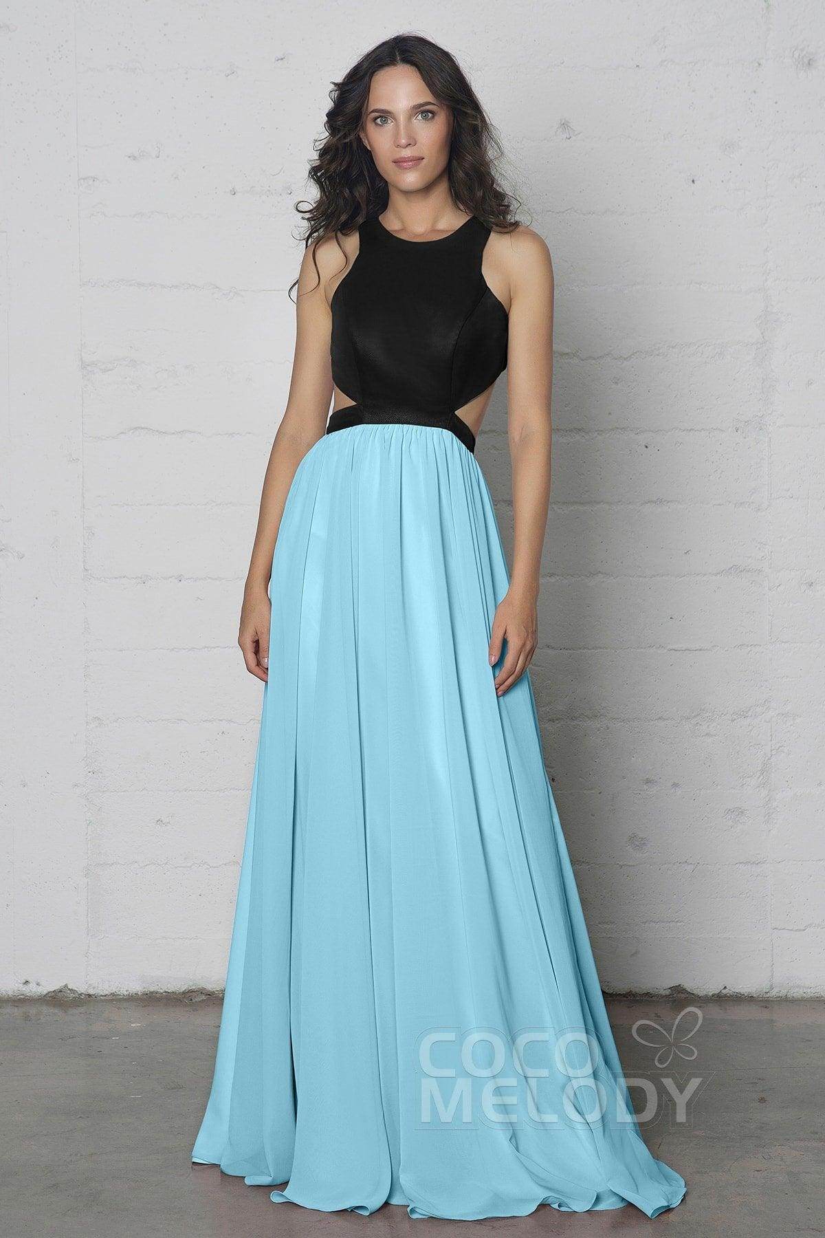 Sheath-Column Floor Length Chiffon Dress COZF17004 - COCOMELODY