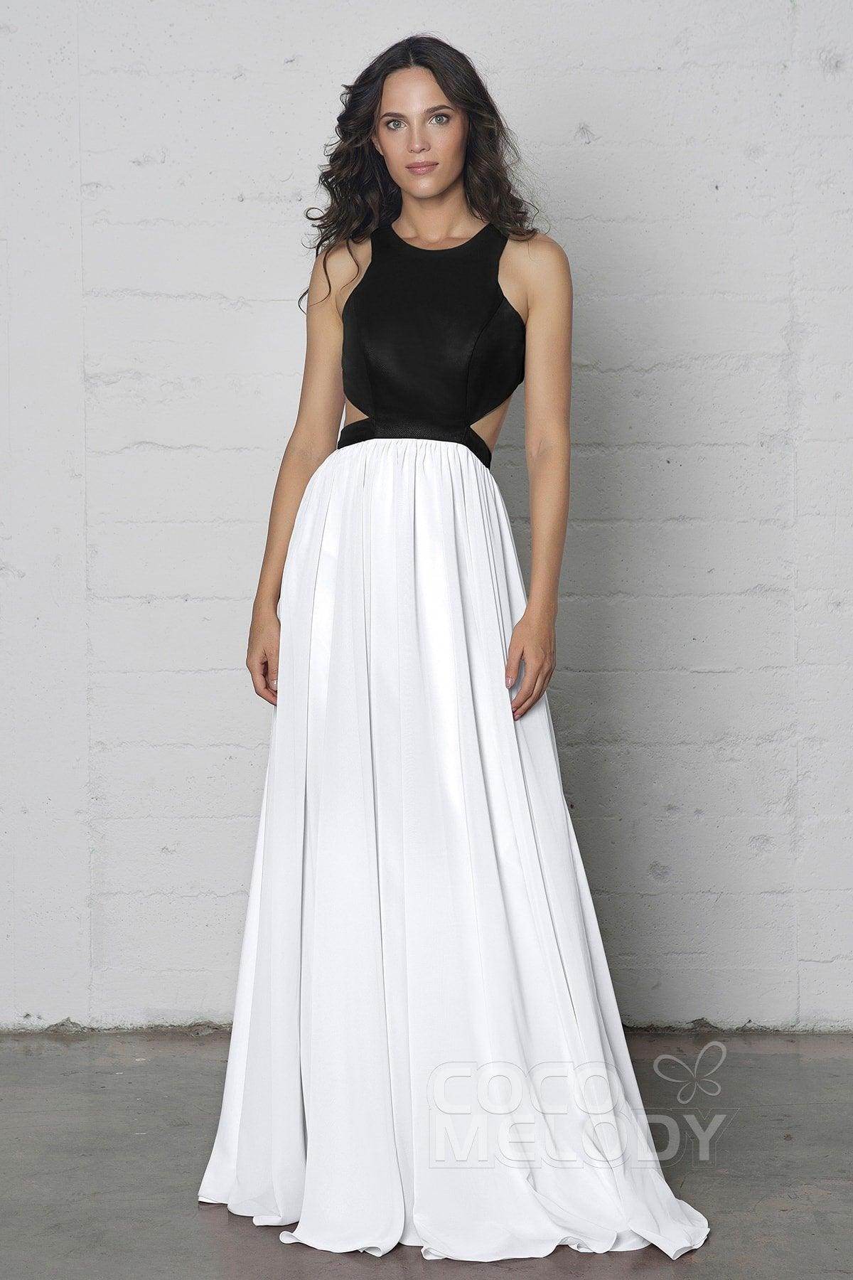Sheath-Column Floor Length Chiffon Dress COZF17004 - COCOMELODY