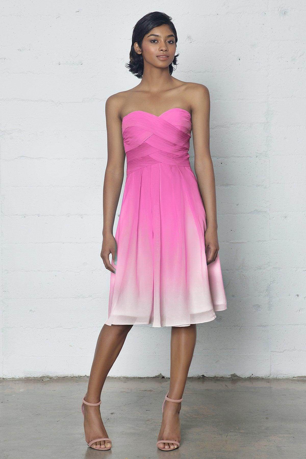 Sheath-Column Knee Length Chiffon Ombre Dress COZF17007 - COCOMELODY