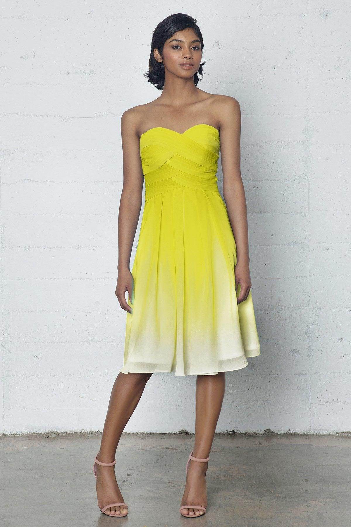 Sheath-Column Knee Length Chiffon Ombre Dress COZF17007 - COCOMELODY