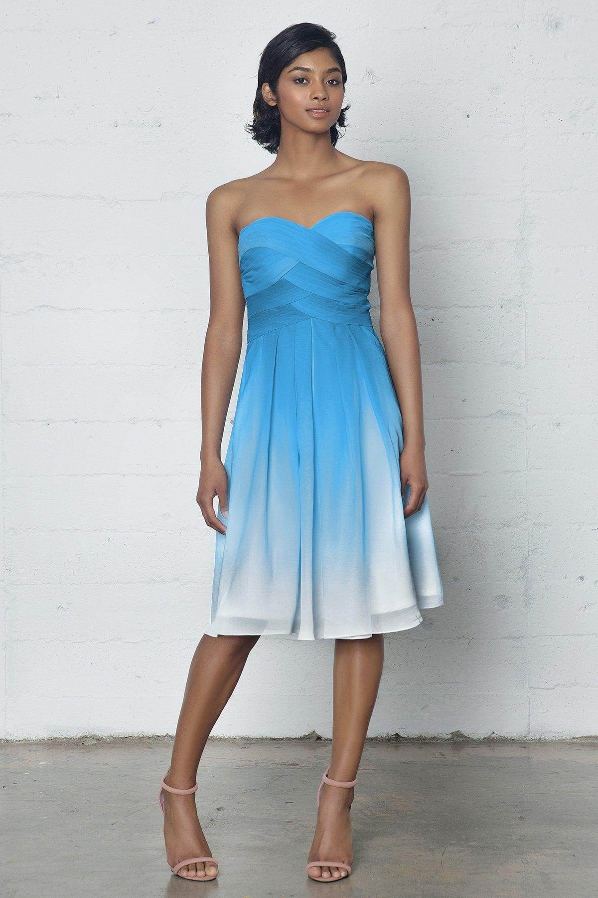 Sheath-Column Knee Length Chiffon Ombre Dress COZF17007 - COCOMELODY