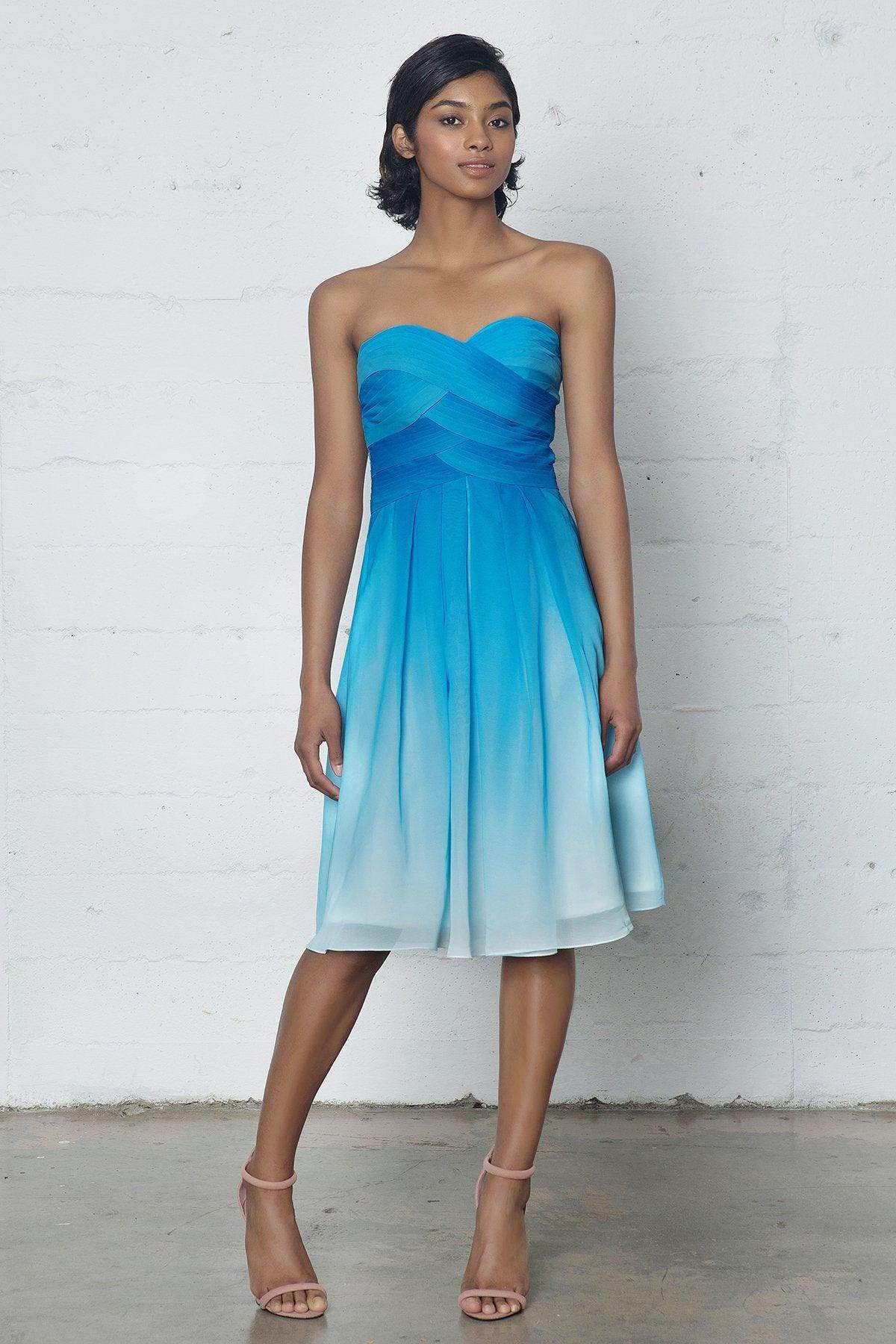 Sheath-Column Knee Length Ombre Chiffon Bridesmaid Dress COCOMELODY COZF17007, Purple Sheath-Column Knee Length Ombre Chiffon Bridesmaid Dress COCOMELODY COZF17007, Purple