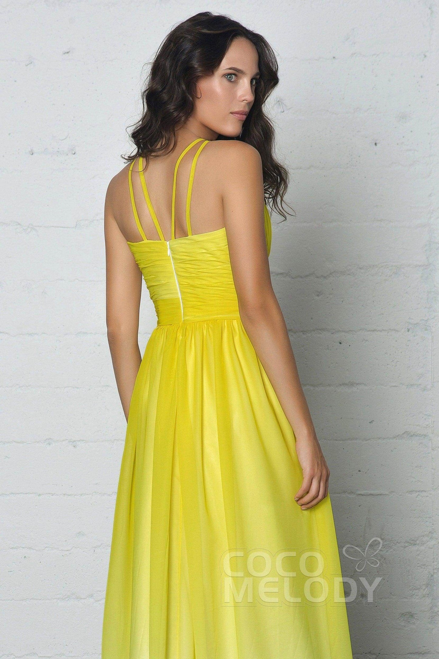 Sheath-Column Floor Length Chiffon Ombre Dress COZF17008 - COCOMELODY