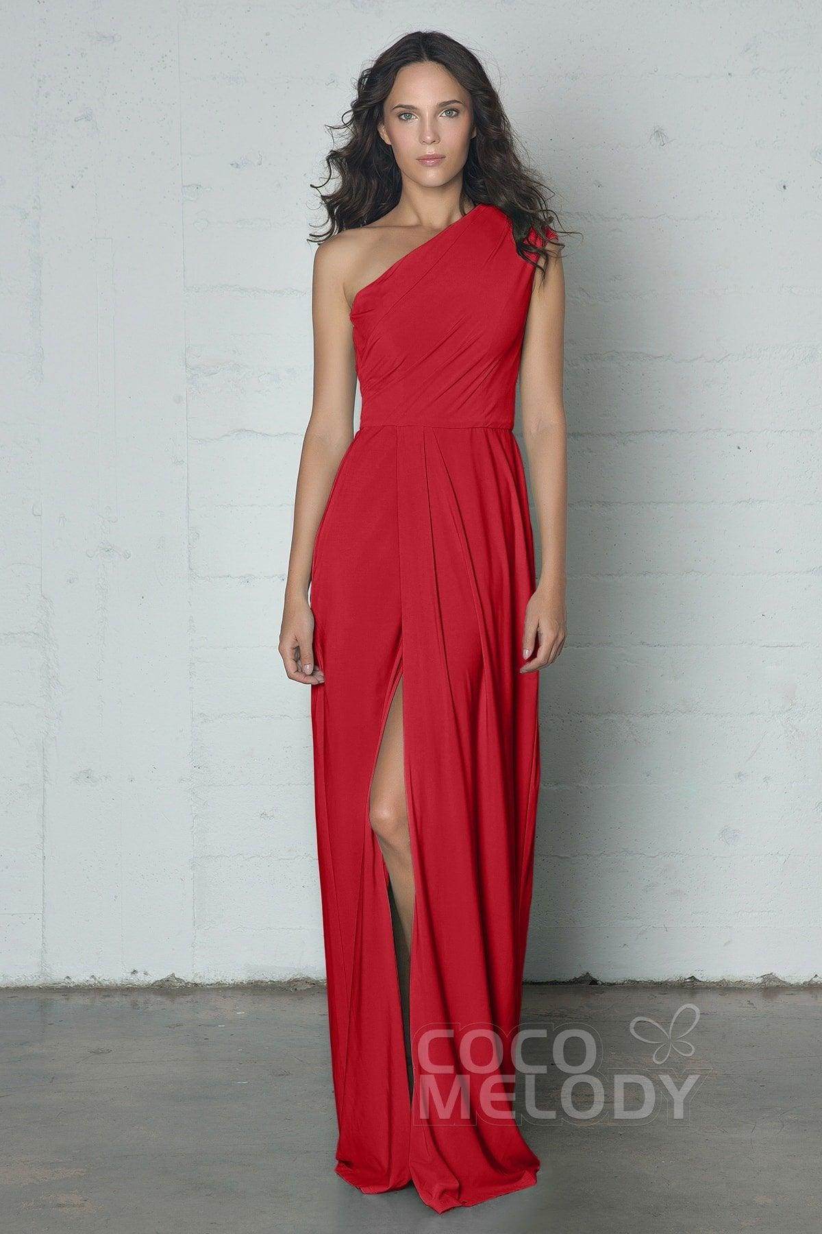 Sheath-Column Floor Length Knitted Fabric Dress COZF17010 - COCOMELODY