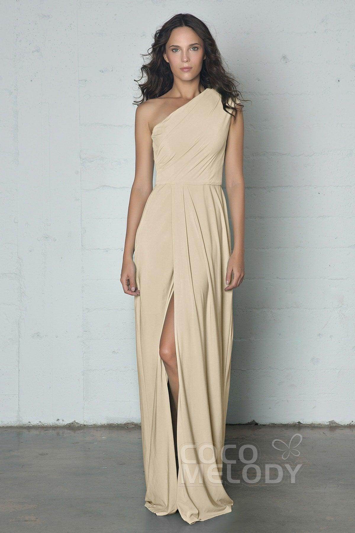 Sheath-Column Floor Length Knitted Fabric Dress COZF17010 - COCOMELODY