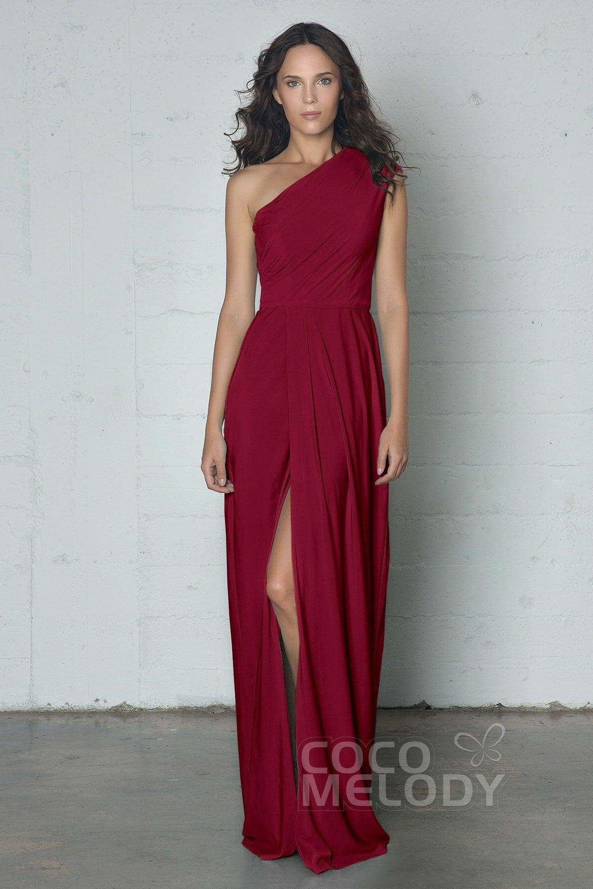 Sheath-Column Floor Length Knitted Fabric Dress COZF17010 - COCOMELODY