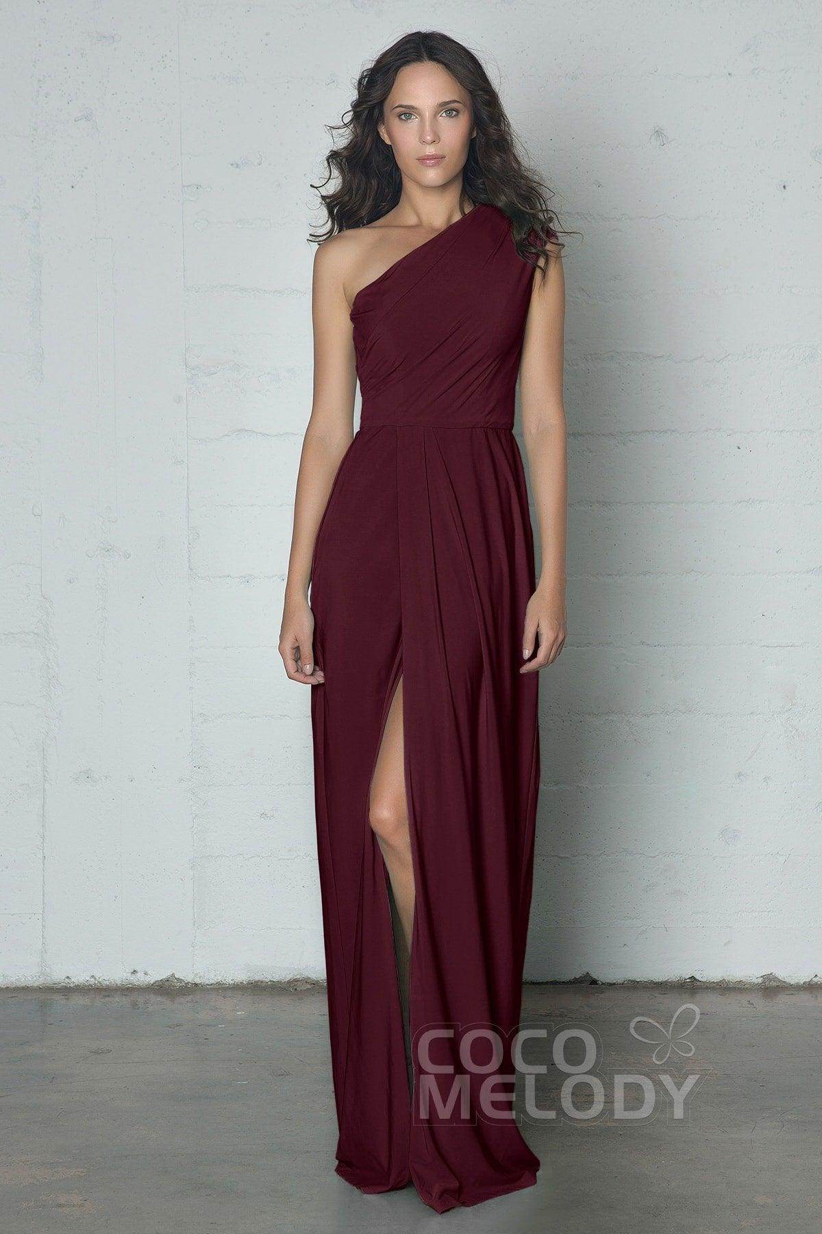 Sheath-Column Floor Length Knitted Fabric Dress COZF17010 - COCOMELODY