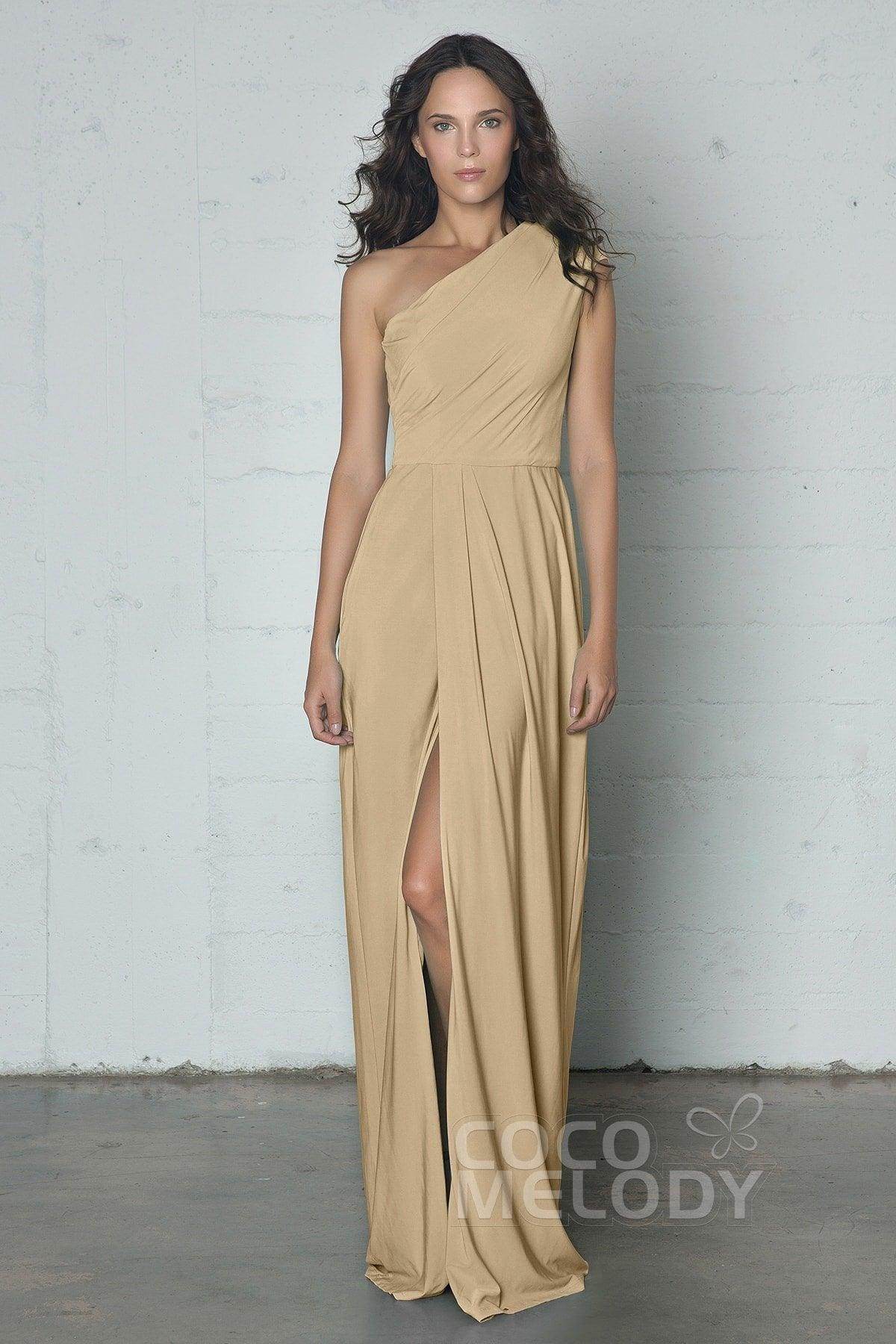 Sheath-Column Floor Length Knitted Fabric Dress COZF17010 - COCOMELODY