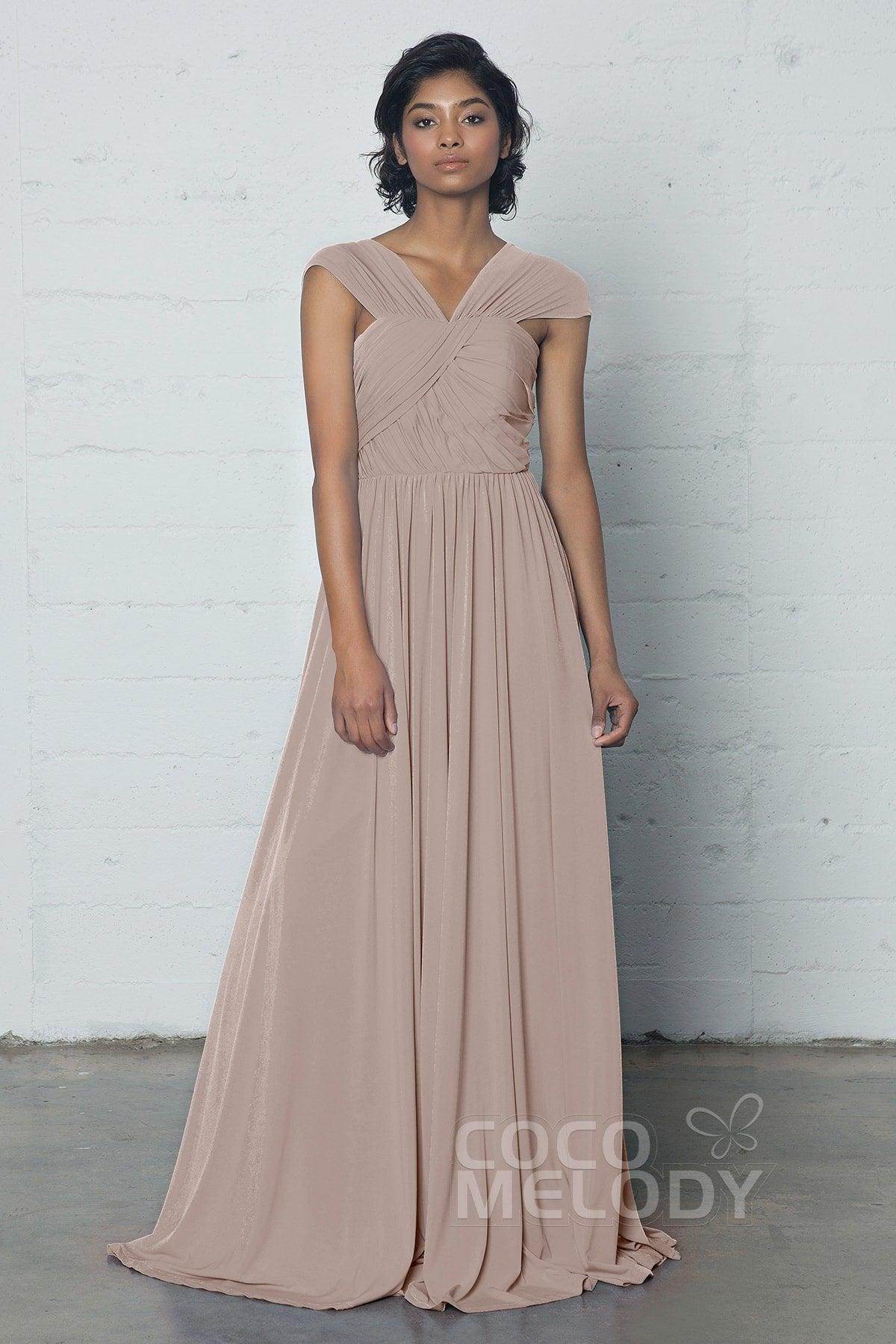 Sheath-Column Floor Length Knitted Fabric Dress COZF17017 - COCOMELODY