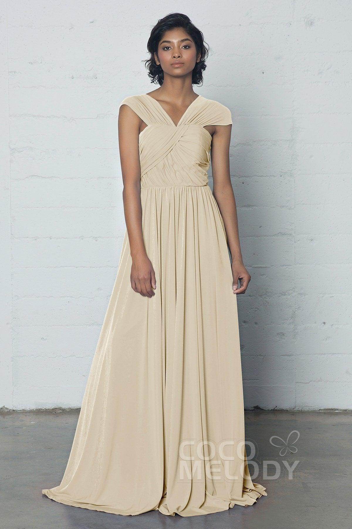 Sheath-Column Floor Length Knitted Fabric Dress COZF17017 - COCOMELODY