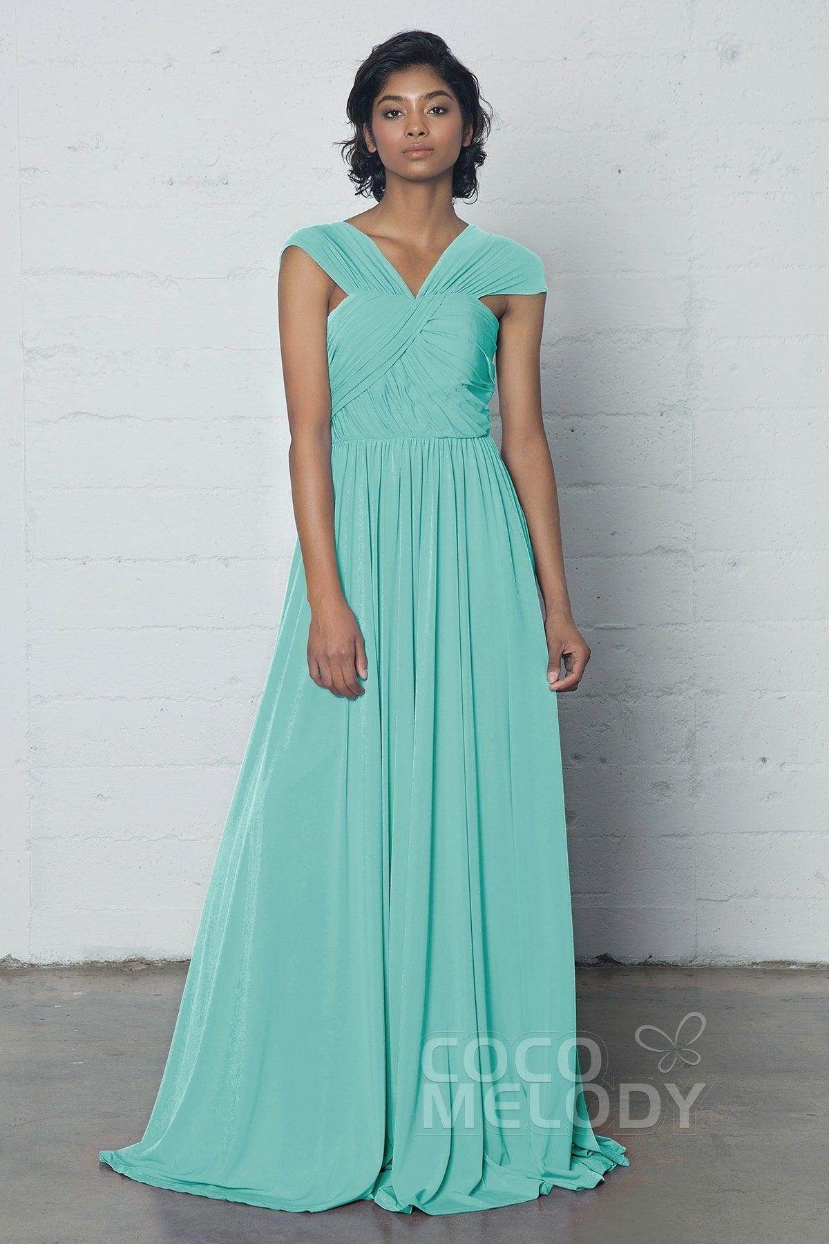 Sheath-Column Floor Length Knitted Fabric Dress COZF17017 - COCOMELODY