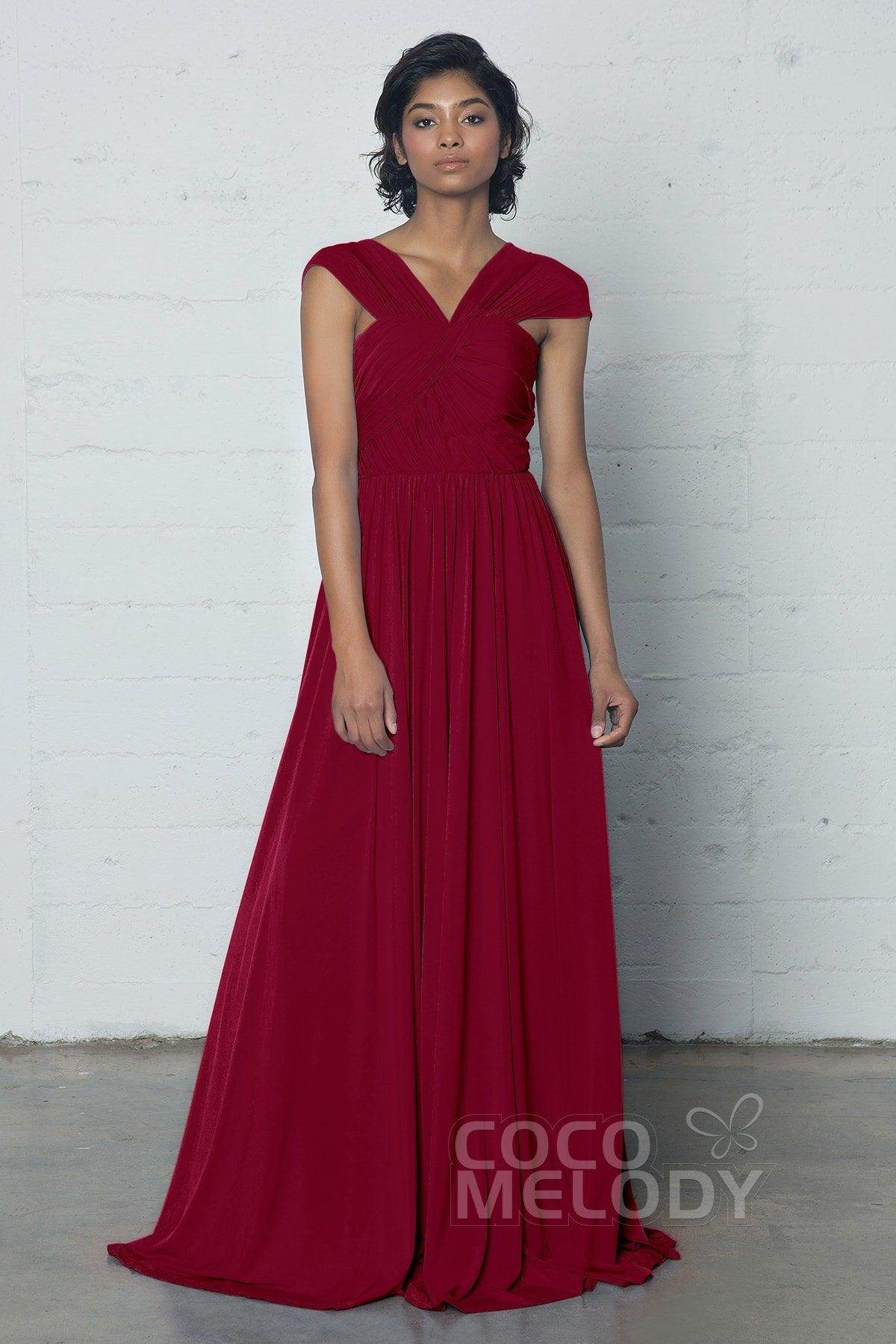 Sheath-Column Floor Length Knitted Fabric Dress COZF17017 - COCOMELODY