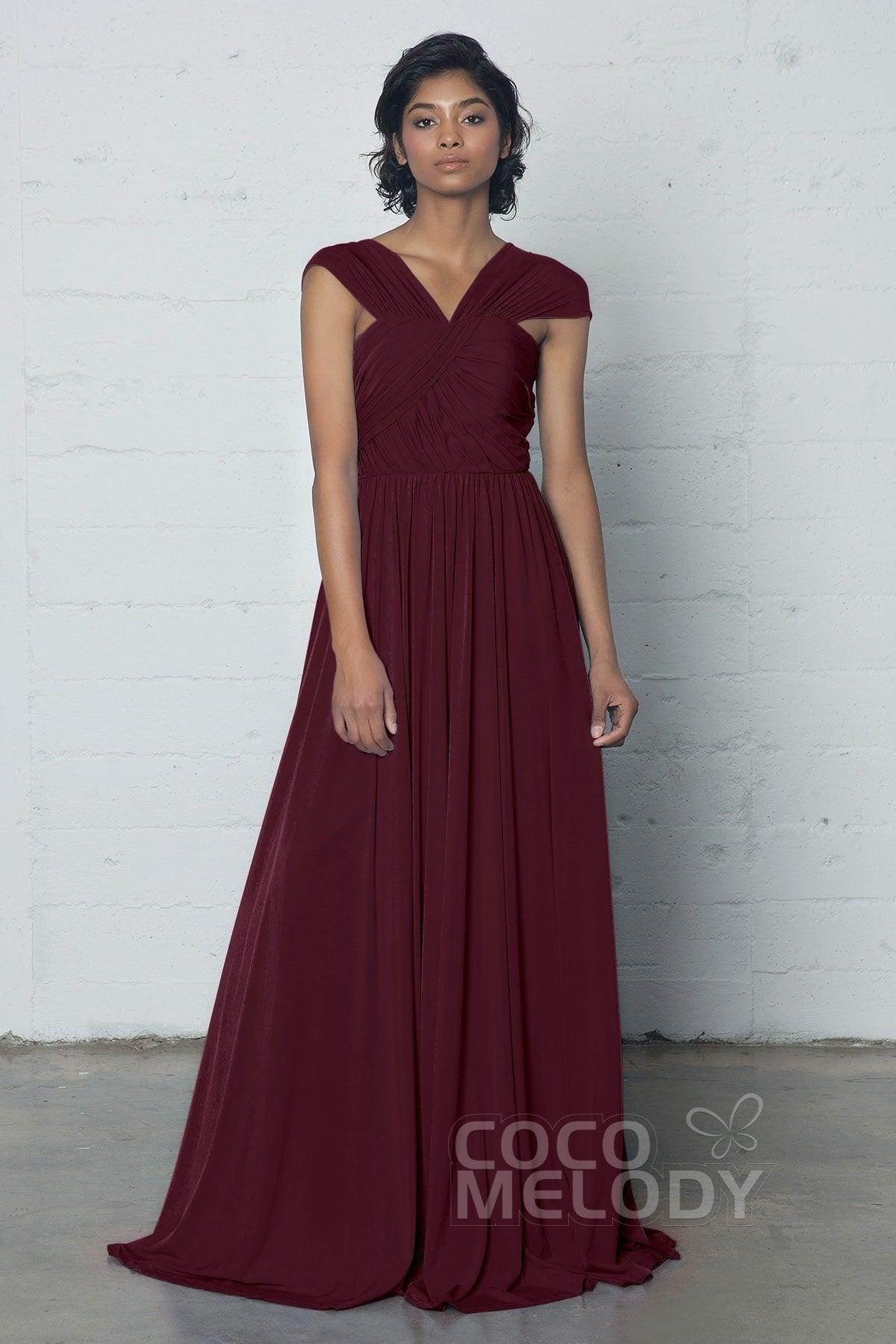 Sheath-Column Floor Length Knitted Fabric Dress COZF17017 - COCOMELODY