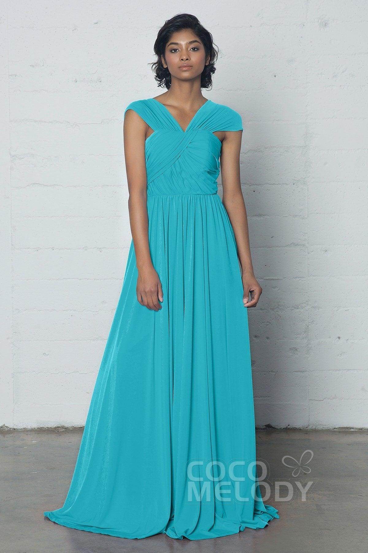 Sheath-Column Floor Length Knitted Fabric Dress COZF17017 - COCOMELODY