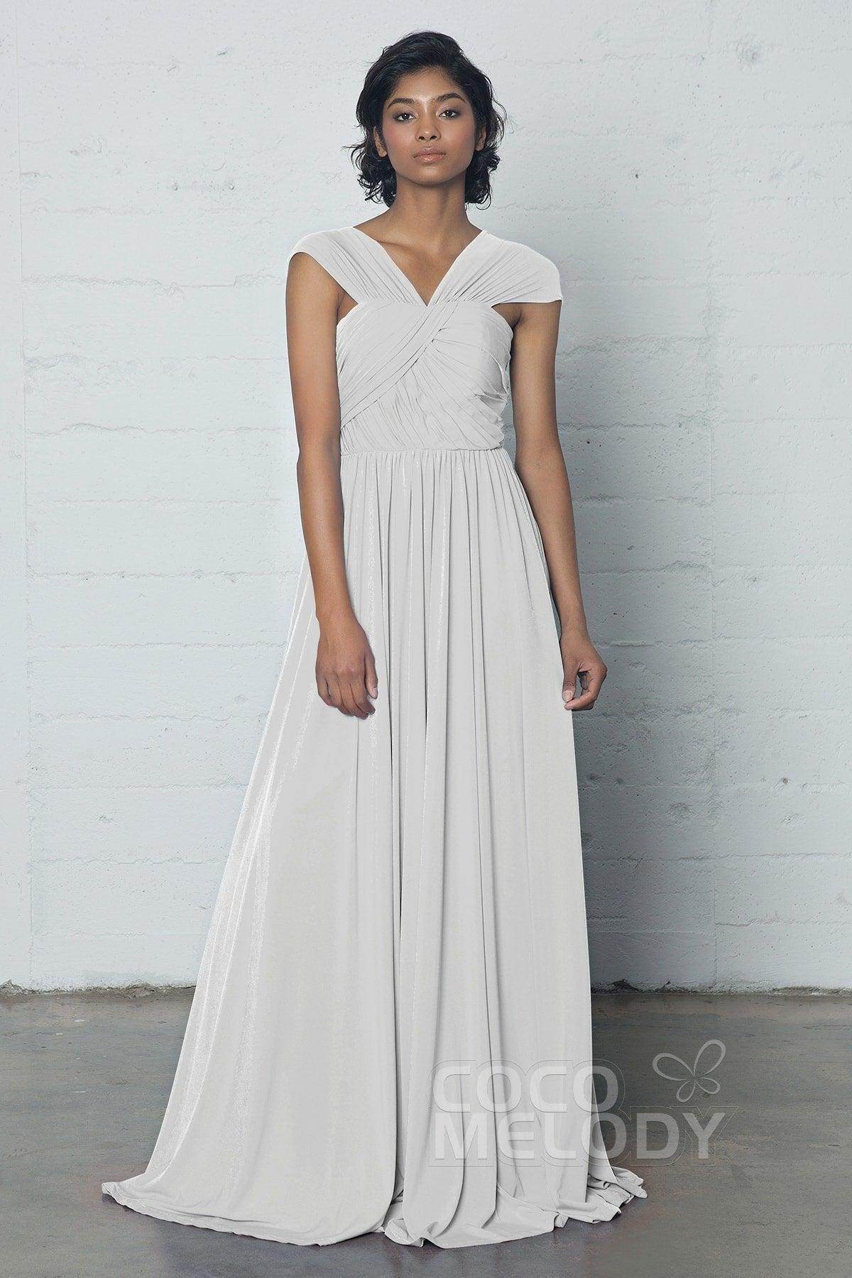 Sheath-Column Floor Length Knitted Fabric Dress COZF17017 - COCOMELODY