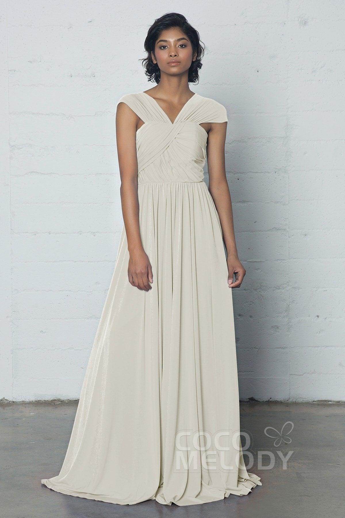 Sheath-Column Floor Length Knitted Fabric Dress COZF17017 - COCOMELODY
