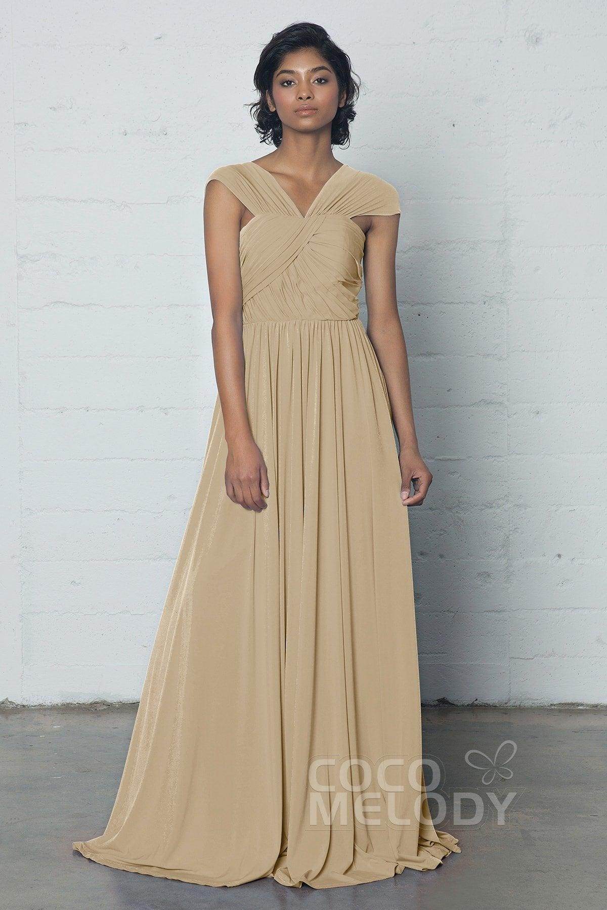 Sheath-Column Floor Length Knitted Fabric Dress COZF17017 - COCOMELODY