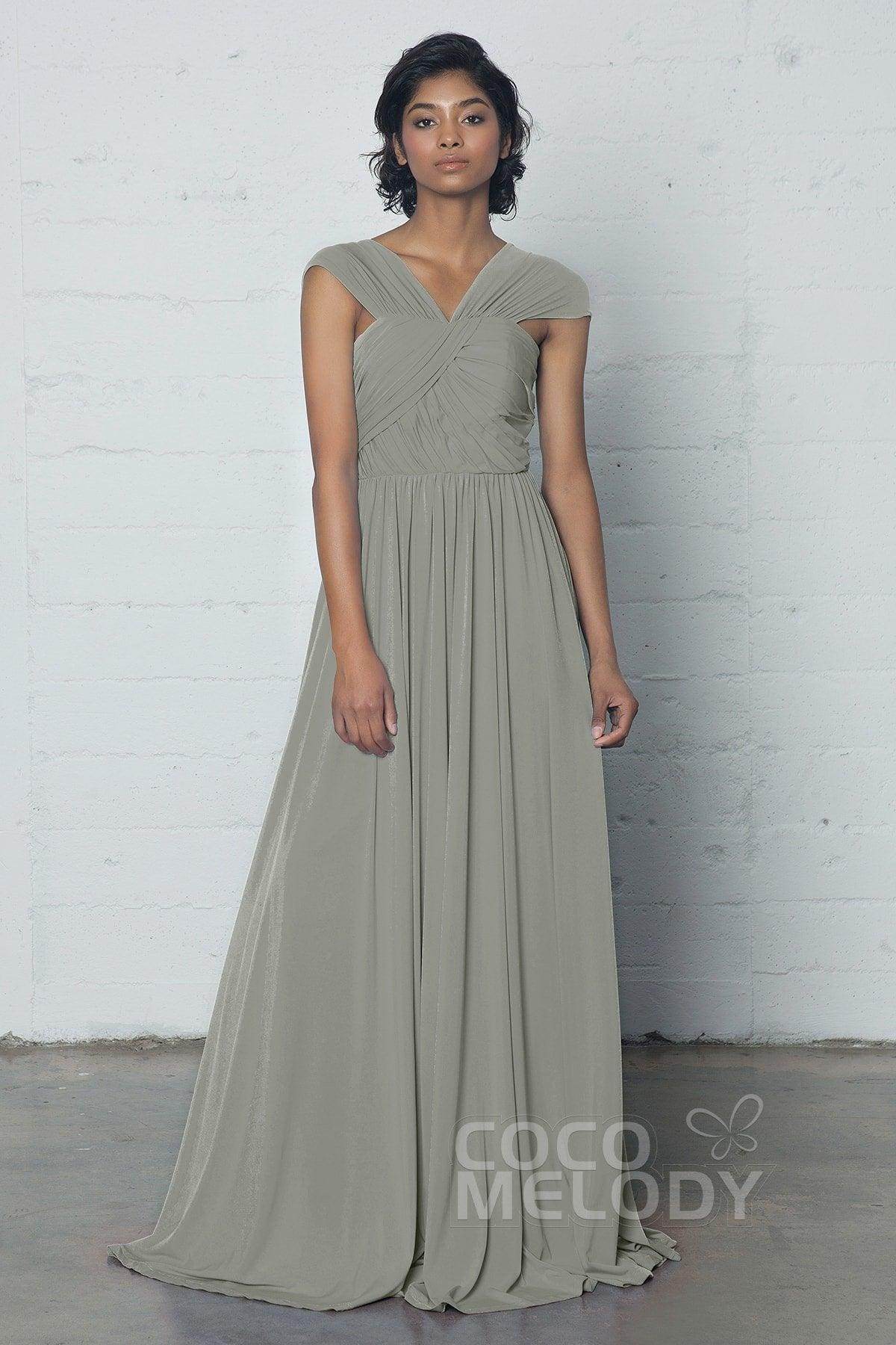 Sheath-Column Floor Length Knitted Fabric Dress COZF17017 - COCOMELODY