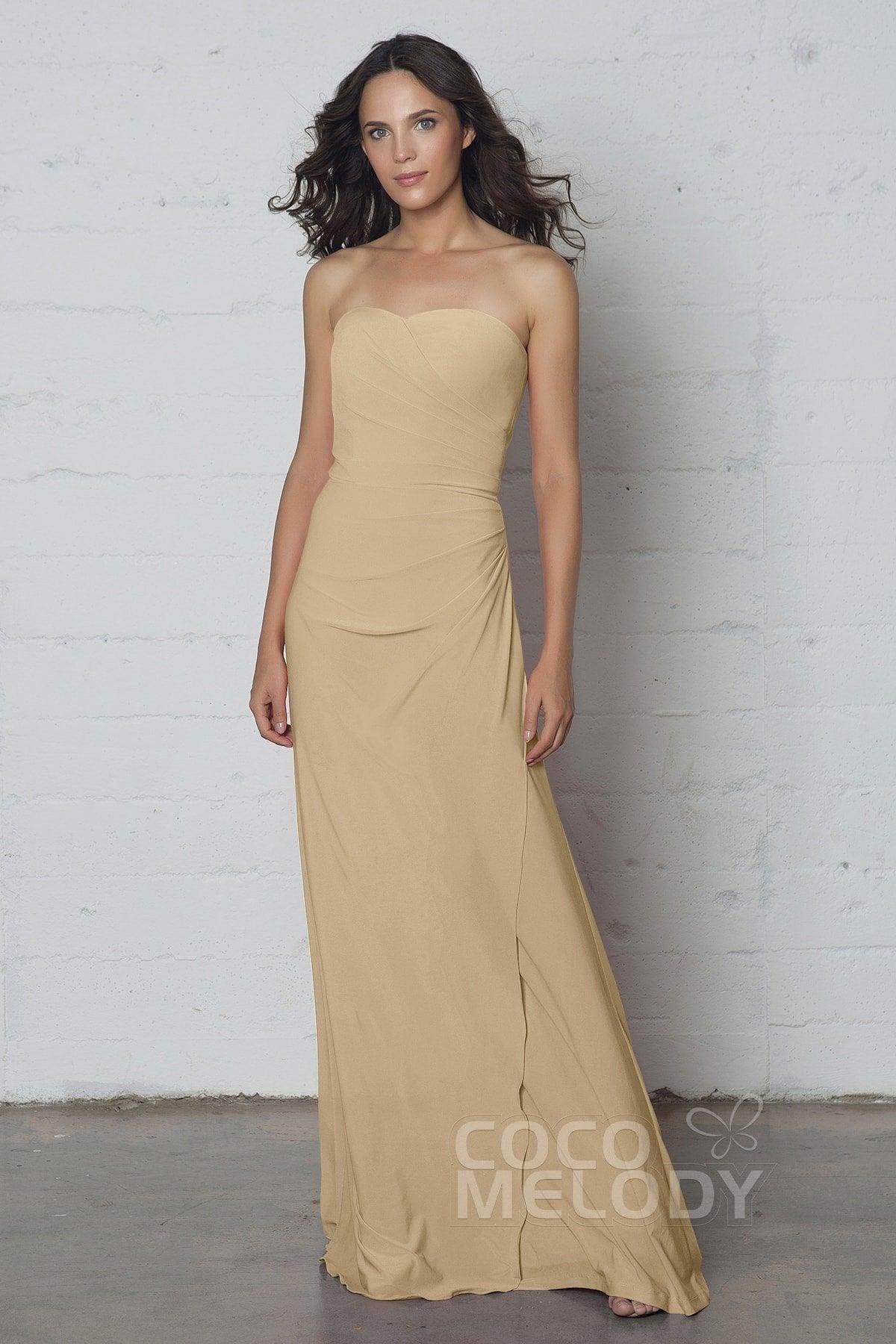 Sheath-Column Floor Length Knitted Fabric Dress COZF17018 - COCOMELODY
