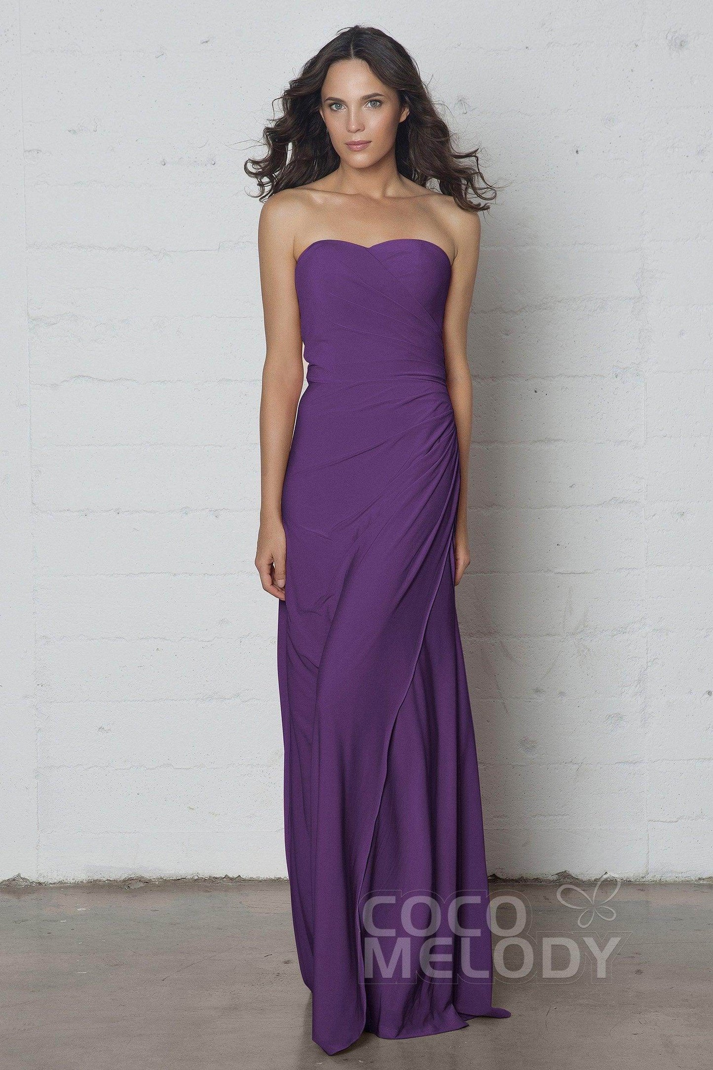 Sheath-Column Floor Length Knitted Fabric Dress COZF17018 - COCOMELODY