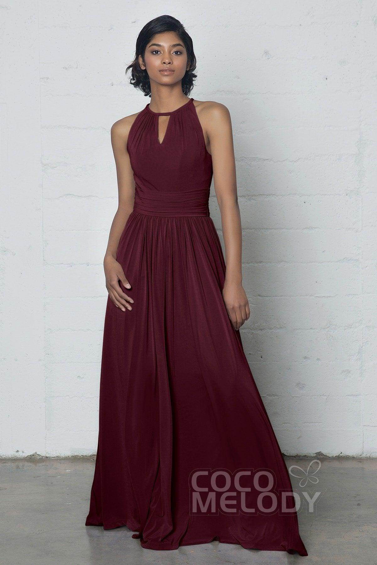 Sheath-Column Floor Length Knitted Fabric Dress COZF17019 - COCOMELODY