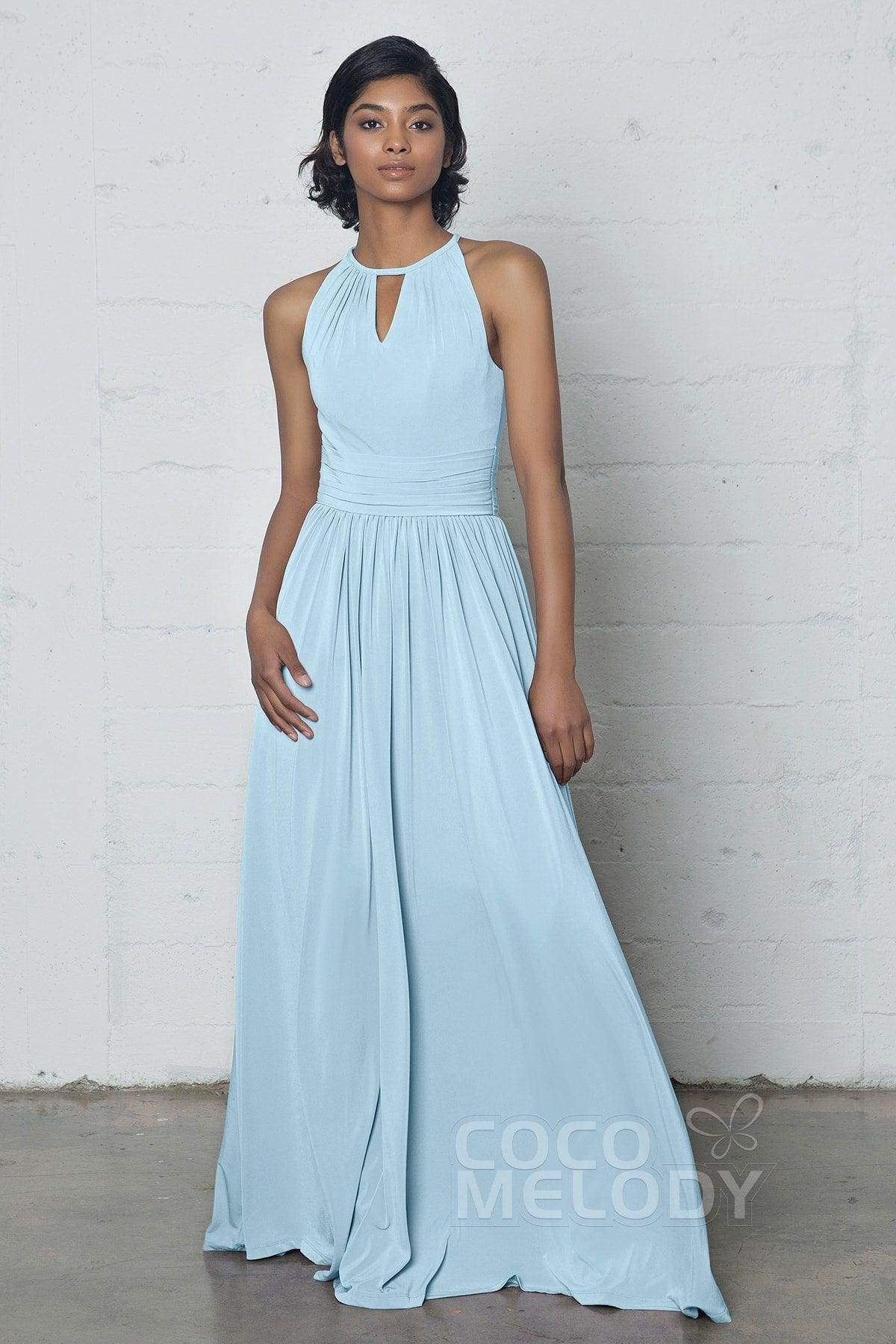 Sheath-Column Floor Length Knitted Fabric Dress COZF17019 - COCOMELODY