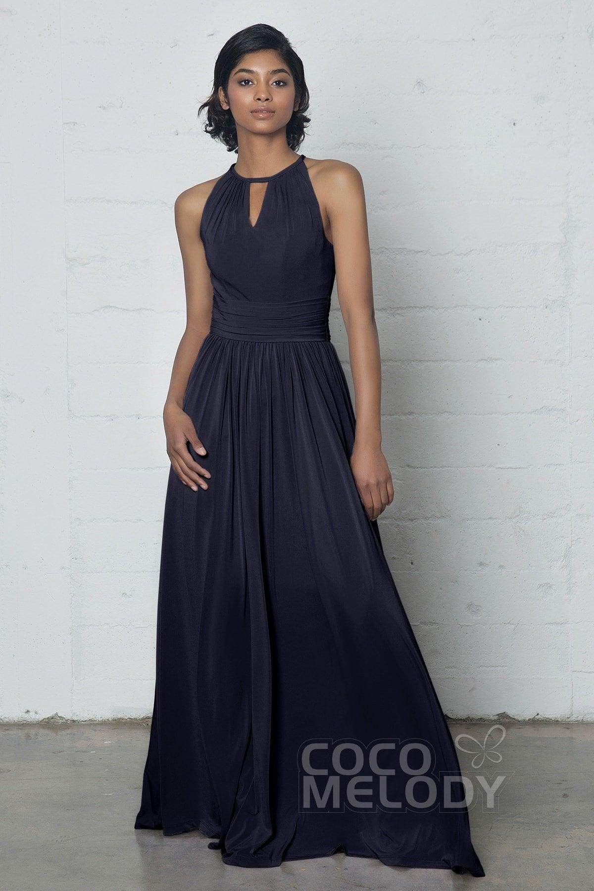Sheath-Column Floor Length Knitted Fabric Dress COZF17019 - COCOMELODY