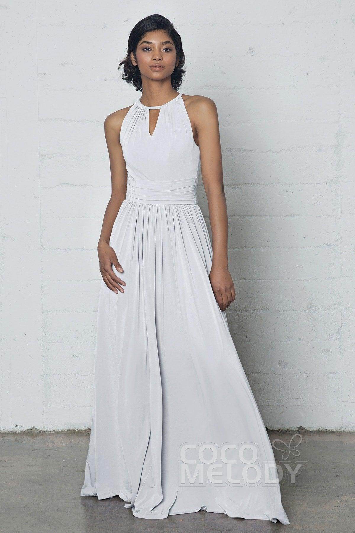 Sheath-Column Floor Length Knitted Fabric Dress COZF17019 - COCOMELODY
