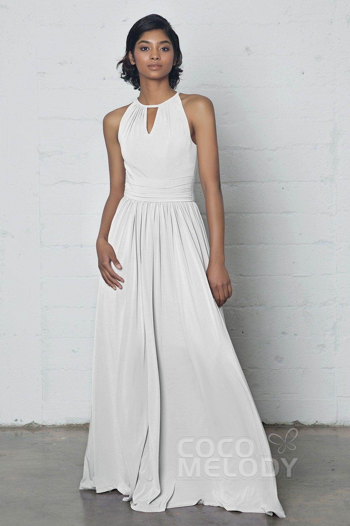 Sheath-Column Floor Length Knitted Fabric Dress COZF17019 - COCOMELODY